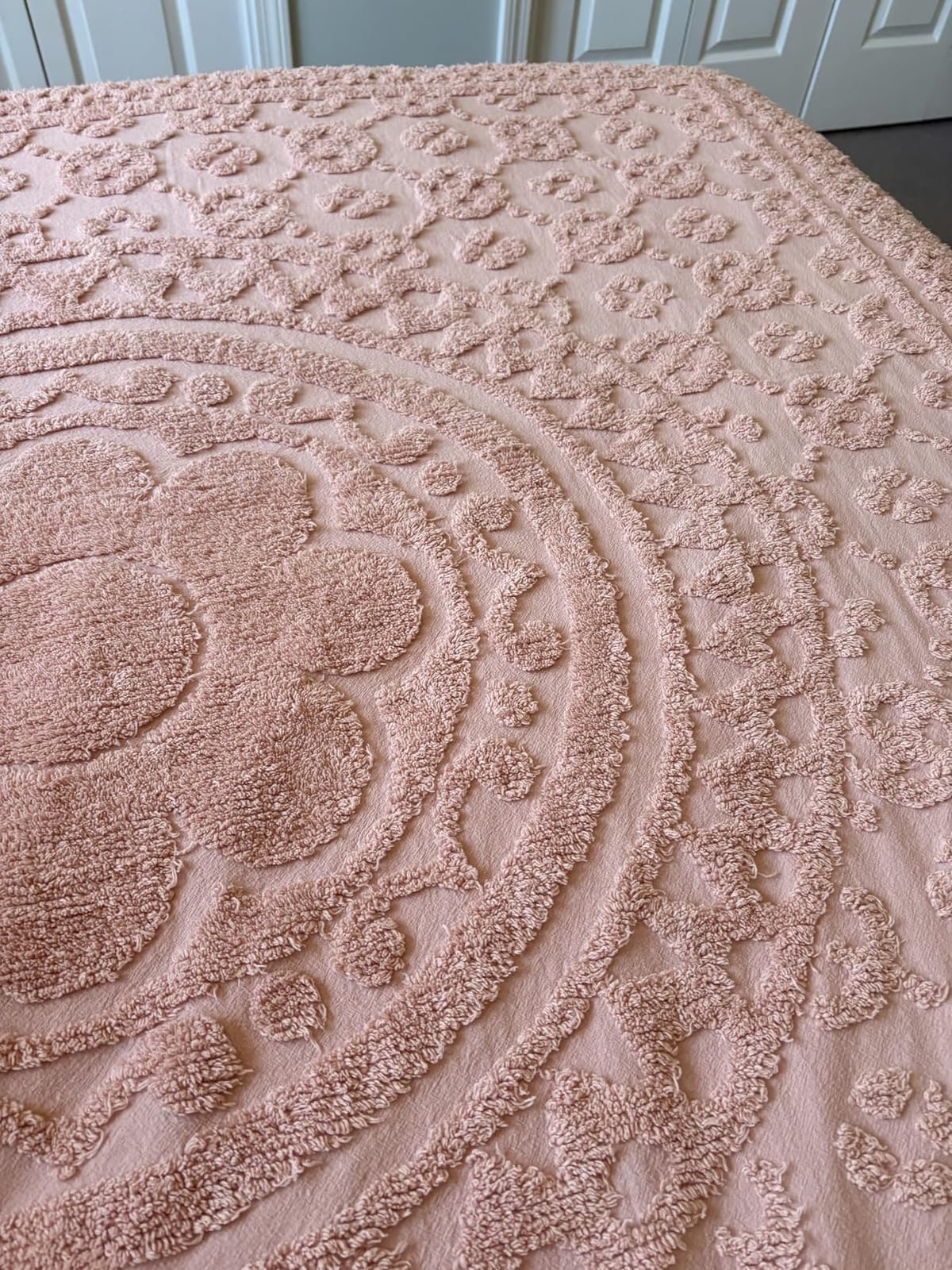 Montgomery Ward Emily Floral Chenille Bedspread (Sage, King) | Soft cotton chenille bedspread with floral design, textured detailing, and lightweight coverage for coordinated bedroom decor customer photo 1