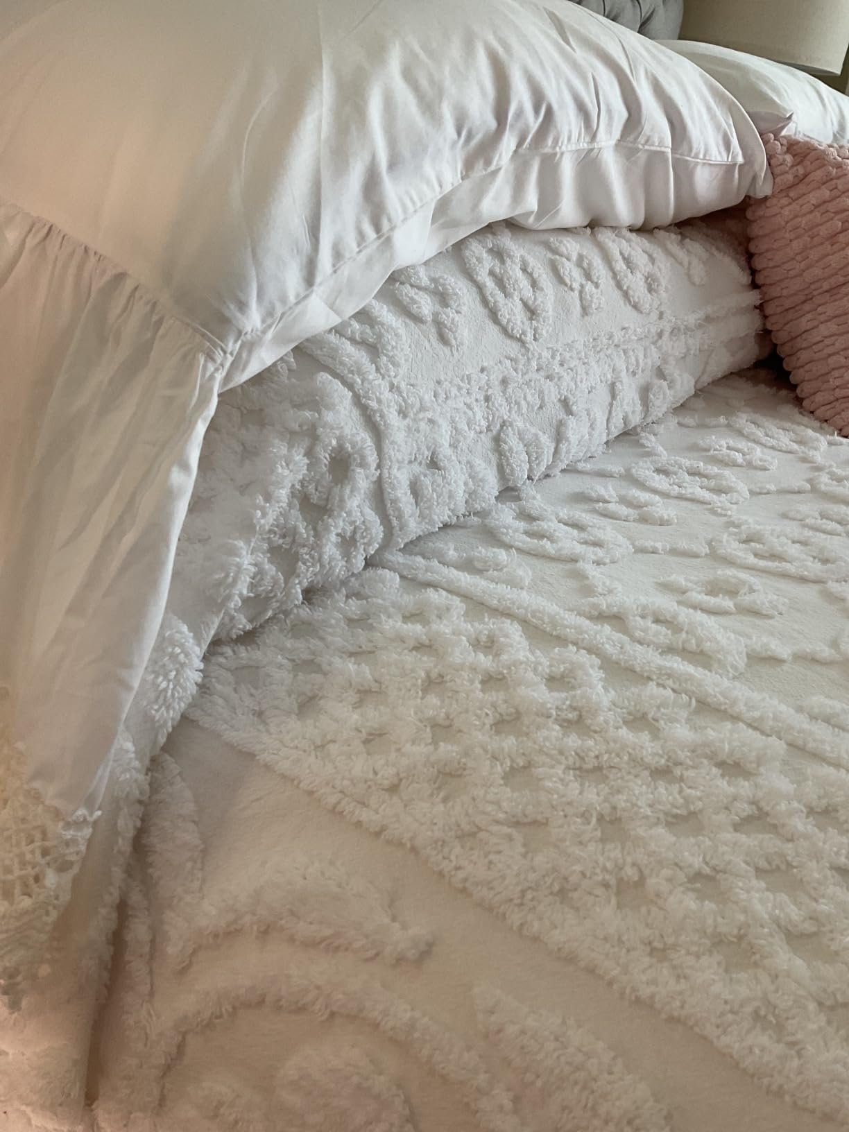 Montgomery Ward Emily Floral Chenille Bedspread (Sage, King) | Soft cotton chenille bedspread with floral design, textured detailing, and lightweight coverage for coordinated bedroom decor customer photo 2