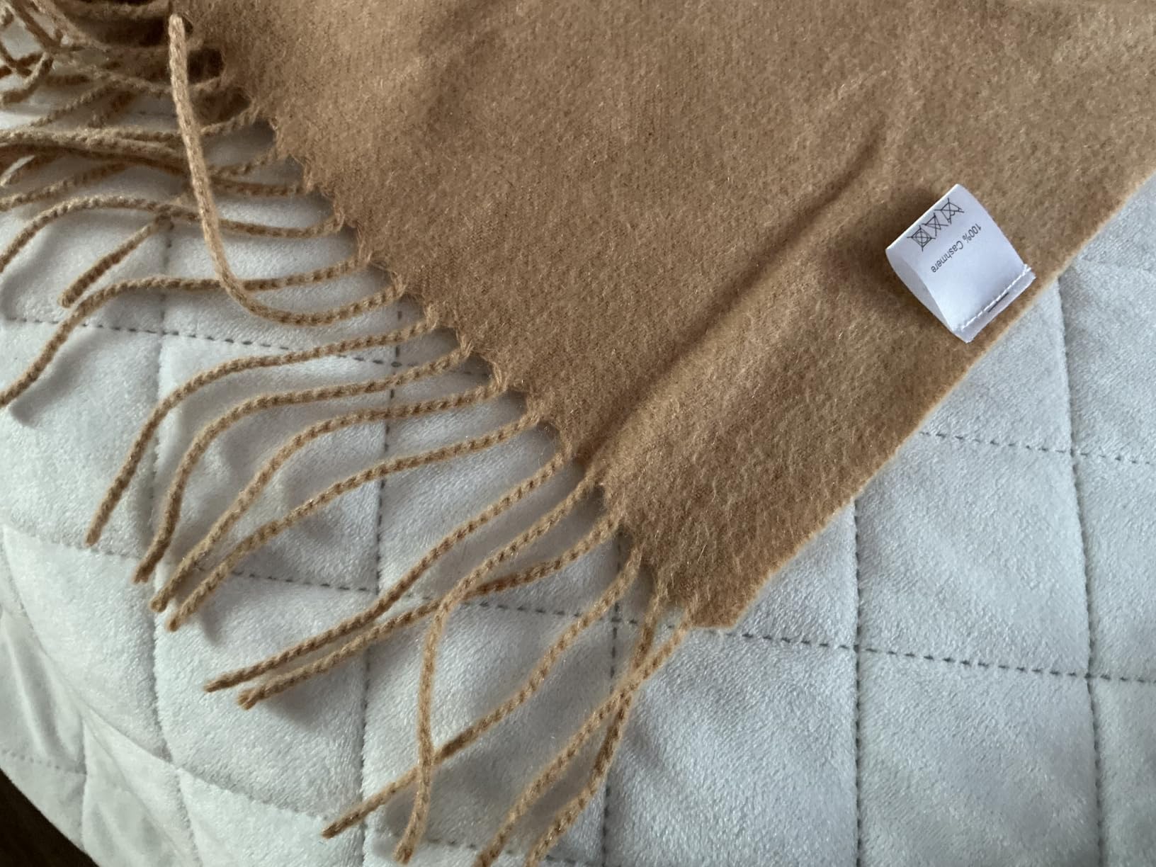 Velanio Luxury 100% Pure Cashmere Throw Blanket, Fringed Sofa 60x54 | Substantial Woven Drape, Hypoallergenic Comfort, Seven Elegant Colorways, Gentle Hand-Wash Care customer photo 1