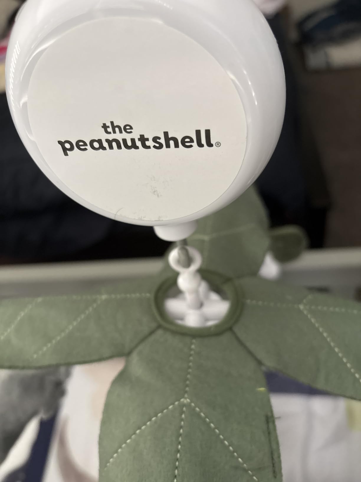The Peanutshell Crib Mobile for Boys or Girls - Grey and Green Camo Musical Baby Crib Mobile with 12 Lullabies, Dino Baby Dinosaur Nursery Decor customer photo 2