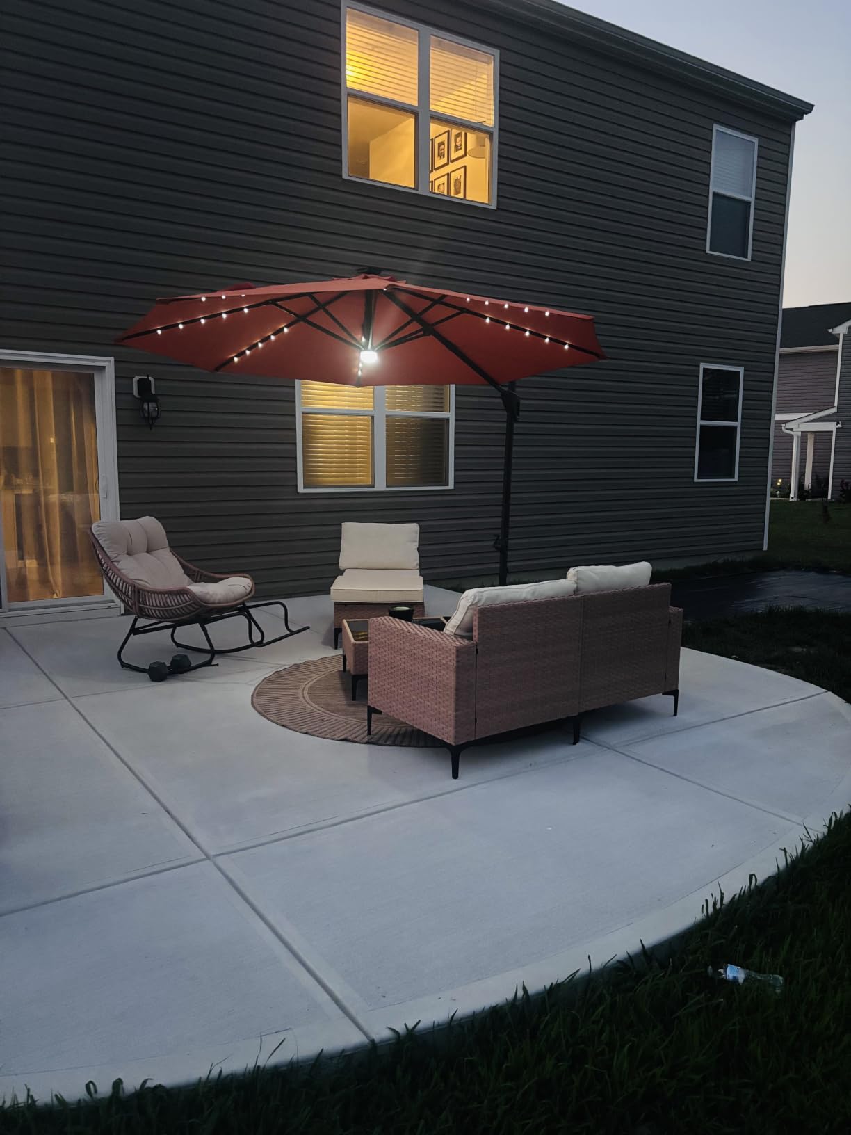 Best Choice Products 10ft Solar LED Cantilever Patio Umbrella, 360-Degree Rotation Hanging Offset Market Outdoor Sun Shade for Backyard, Deck, Poolside w/Lights, Easy Tilt, Cross Base - Tan customer photo 1