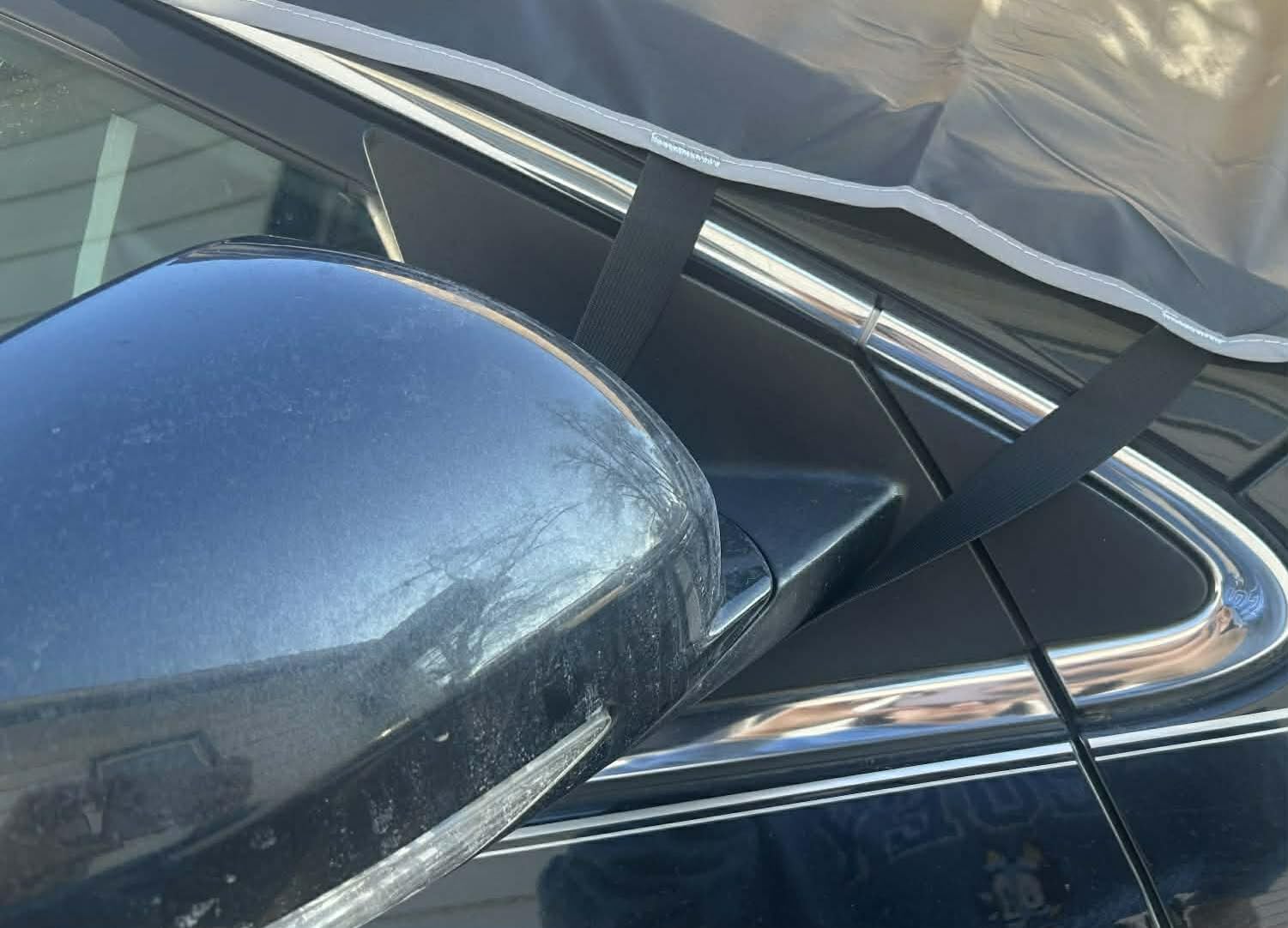 LoyaForba 42.25x74.80 Inch Windshield Snow Cover, Frost Sunshade, Black-1 | all-weather protection, shields from snow and ice, covers the front glass and wipers, for cars SUVs and vans customer photo 1