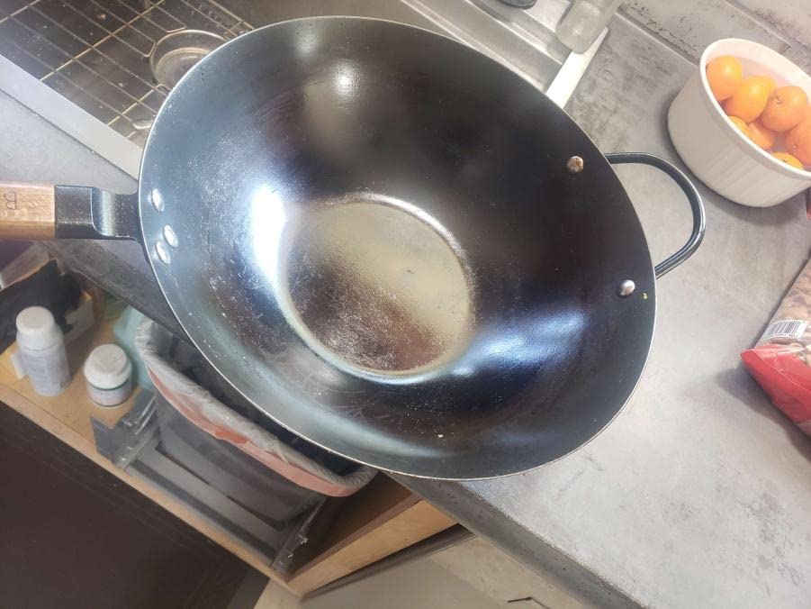 Babish Carbon Steel Wok 14 Inch Flat Bottom Stir Fry Pan customer photo 2