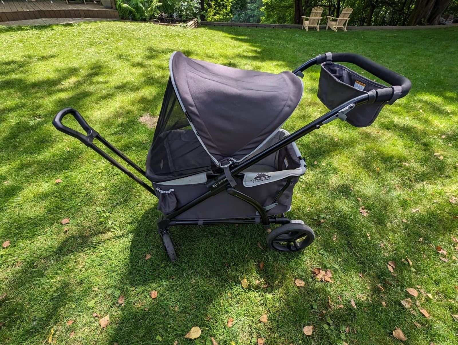 Baby Trend Expedition 2-in-1 Push/Pull Wagon with Canopy, Liberty Midnight | Choose Between Car Seat Adapter or Built-In Seating for 2 Children customer photo 2