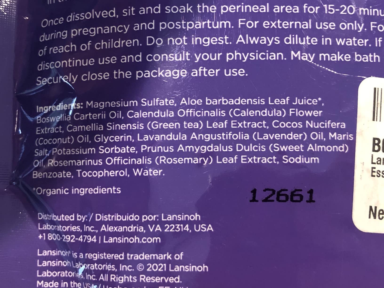 Lansinoh Sitz Bath Salts for Postpartum Care, 10 Ounces | Perineal Soak with Epsom Salt, Aloe Vera, Lavender & Frankincense Oil customer photo 2