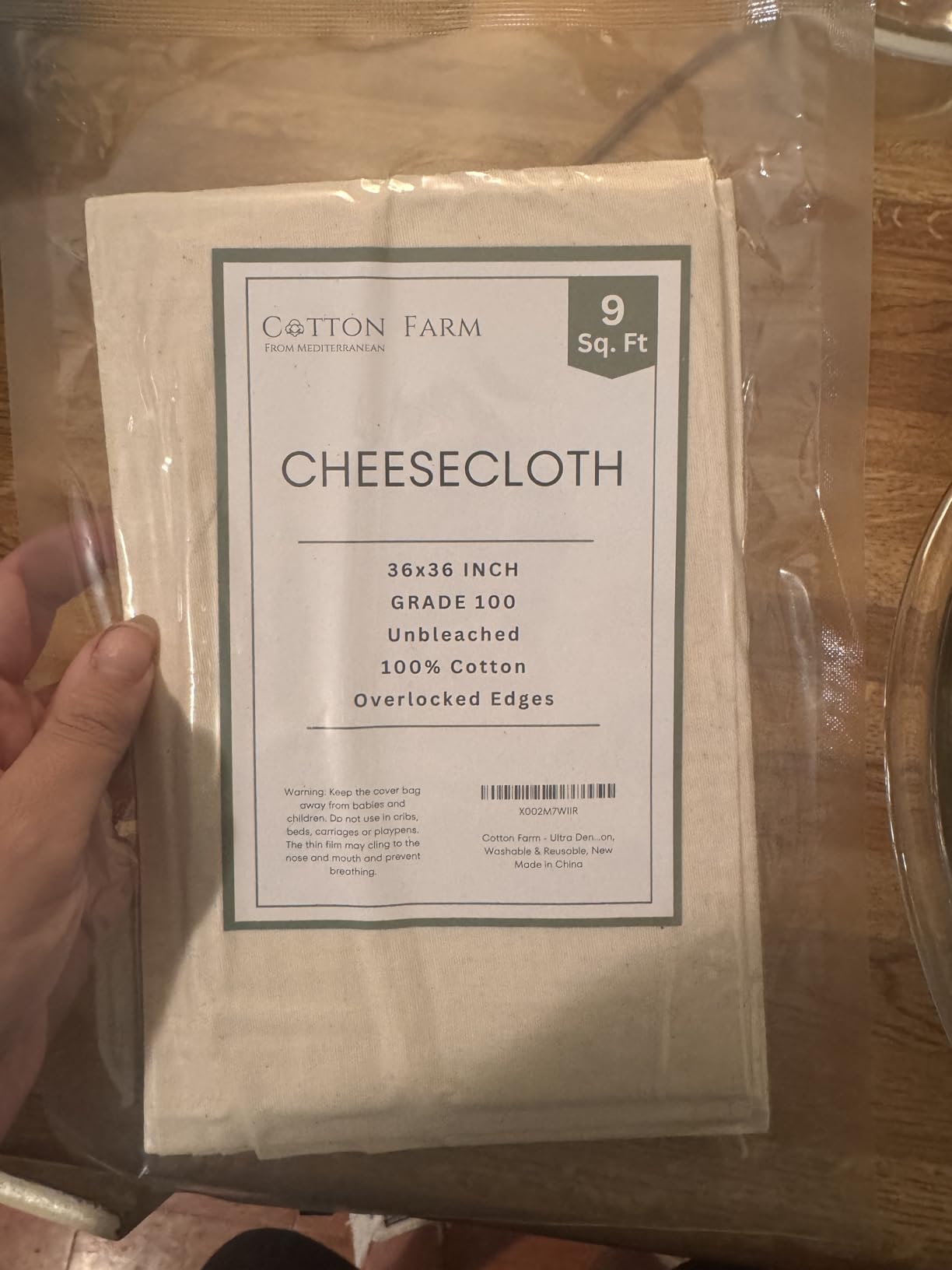 Cotton Farm Nut Milk Bag & Cheese Cloth Bag (Ultra Dense), XL 14 × 14 Inch, 100% Unbleached Cotton Cheesecloth for Precise Food Straining, Washable & Reusable customer photo 1