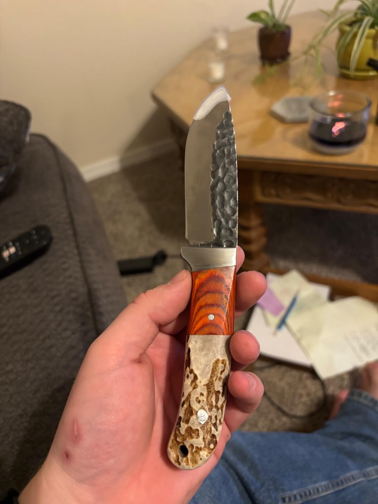 Black Sierra Skinner DIY Knife Making Kit - Stainless Steel Hammered Finish Fixed Blade for Hunting, Fishing & Survival, Build Your Own Knife Crafting Kit, Outdoor Hobby Project customer photo 1