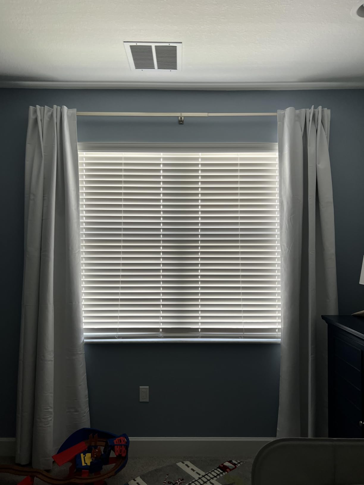 INOVADAY 100% Blackout Curtains for Bedroom Black Out Curtains 84 Inch Long | Beige Curtains for Living Room 2 Panels, Clip Rings Linen Look Blackout Drapes, Thermal Insulated Room Darkening,W50xL84 customer photo 2