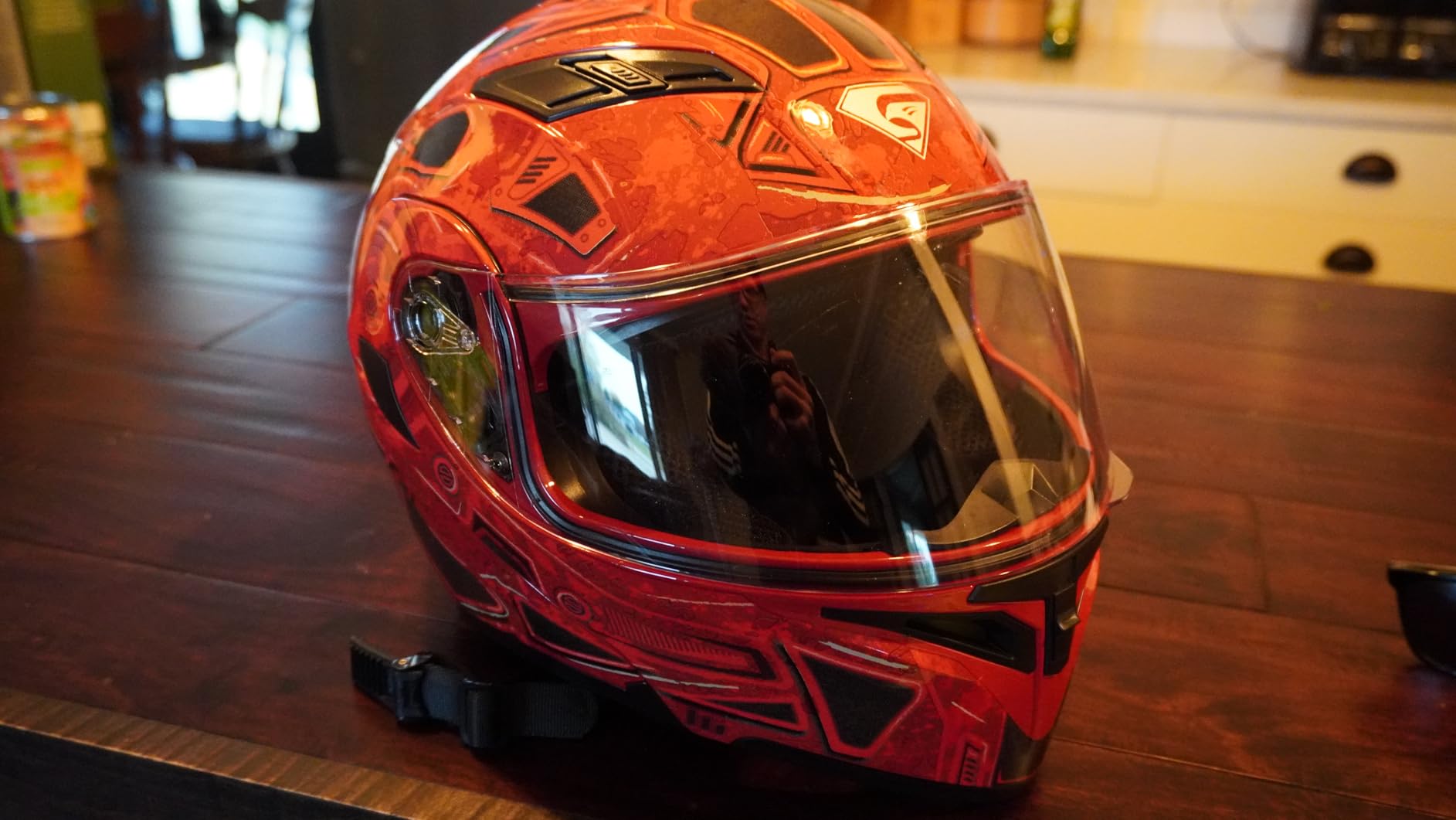 KYPARA Motorcycle Dual Visor Flip up Modular Full Face Helmet with DOT Certification of Impressionism customer photo 2