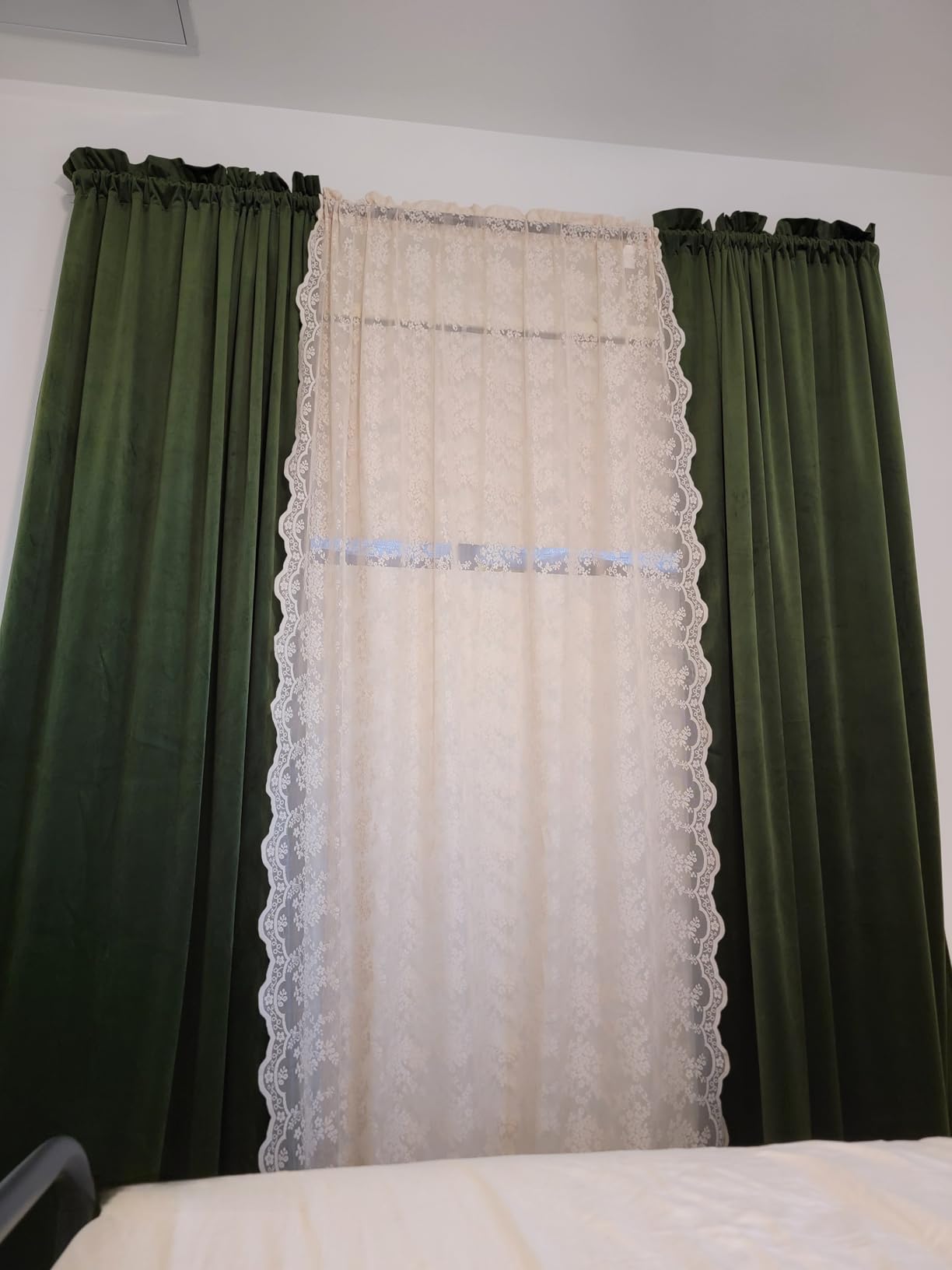 Benedeco Olive Green Velvet Blackout Curtains 52x84, 2 Panels | Elegant Room Darkening Thermal Insulated Noise Reducing Velvet Drapes with Rod Pocket for Living Room, Bedroom customer photo 2