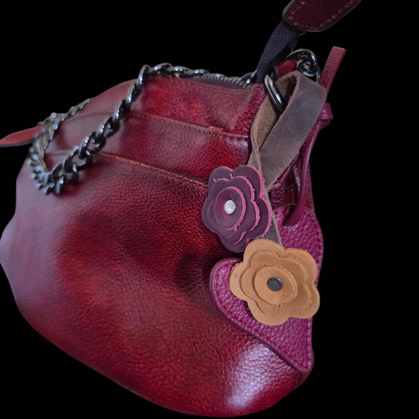 HESHE Crossbody Bags for Women Genuine Leather Purses with Multi-Pockets Vintage Ladies Small Shoulder Satchel Bag customer photo 2