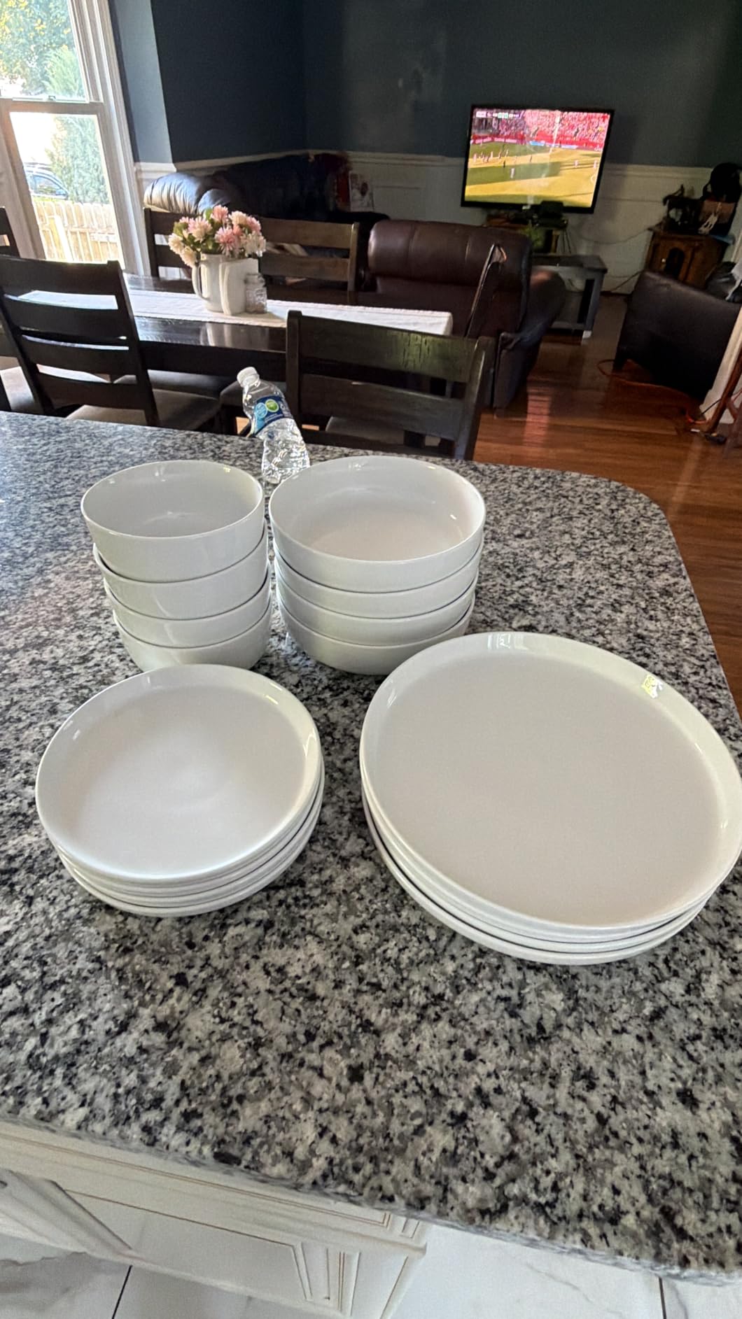 Gibson Home Plates and Bowls Sets - Dinnerware Set for 4, 16-Piece White Dishes - Ceramic Dish Set, Microwave & Dishwasher Safe Dishes - Oslo Collection customer photo 2