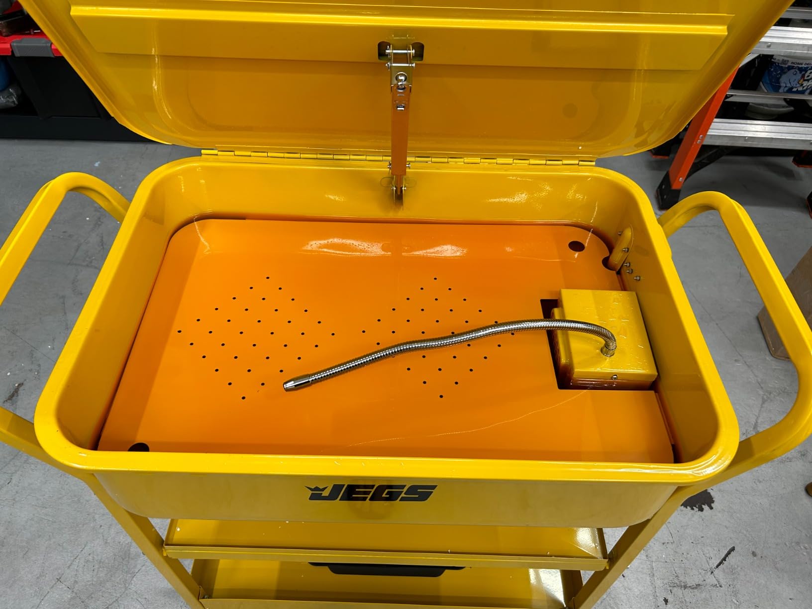 Portable Parts Washer Cart 20-Gallon Tank Solvent Capacity: 12-Gallon, 110/120V, Pump Output: 317 gph, Drying Shelf customer photo 1