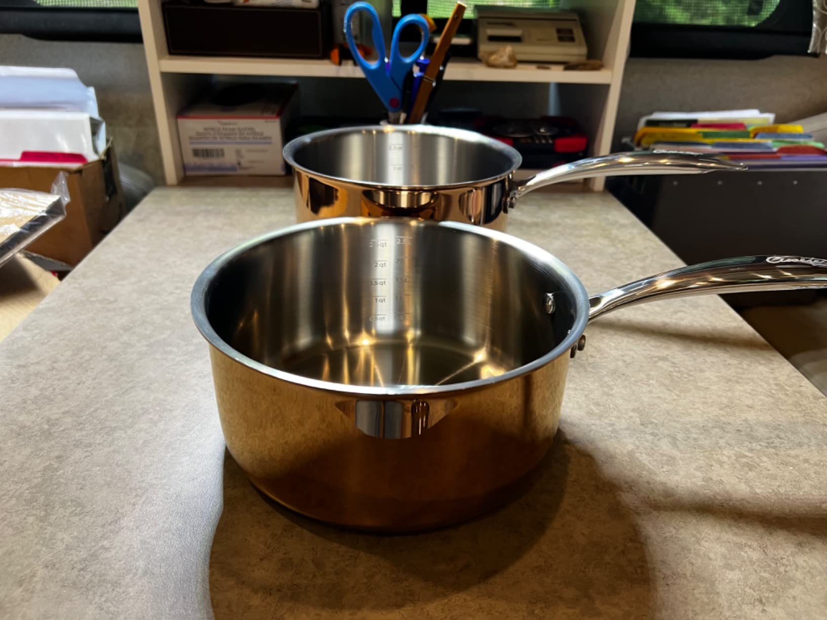 Whole Tri-ply 18/10 Stainless Steel Cookware Set, 10 Pcs Elegant Copper Pots and Pans Set, Induction Cookware, Frying Pans, Saucepans & Stock Pot with Lid, Ideal Gift for Wedding, Housewarming customer photo 2