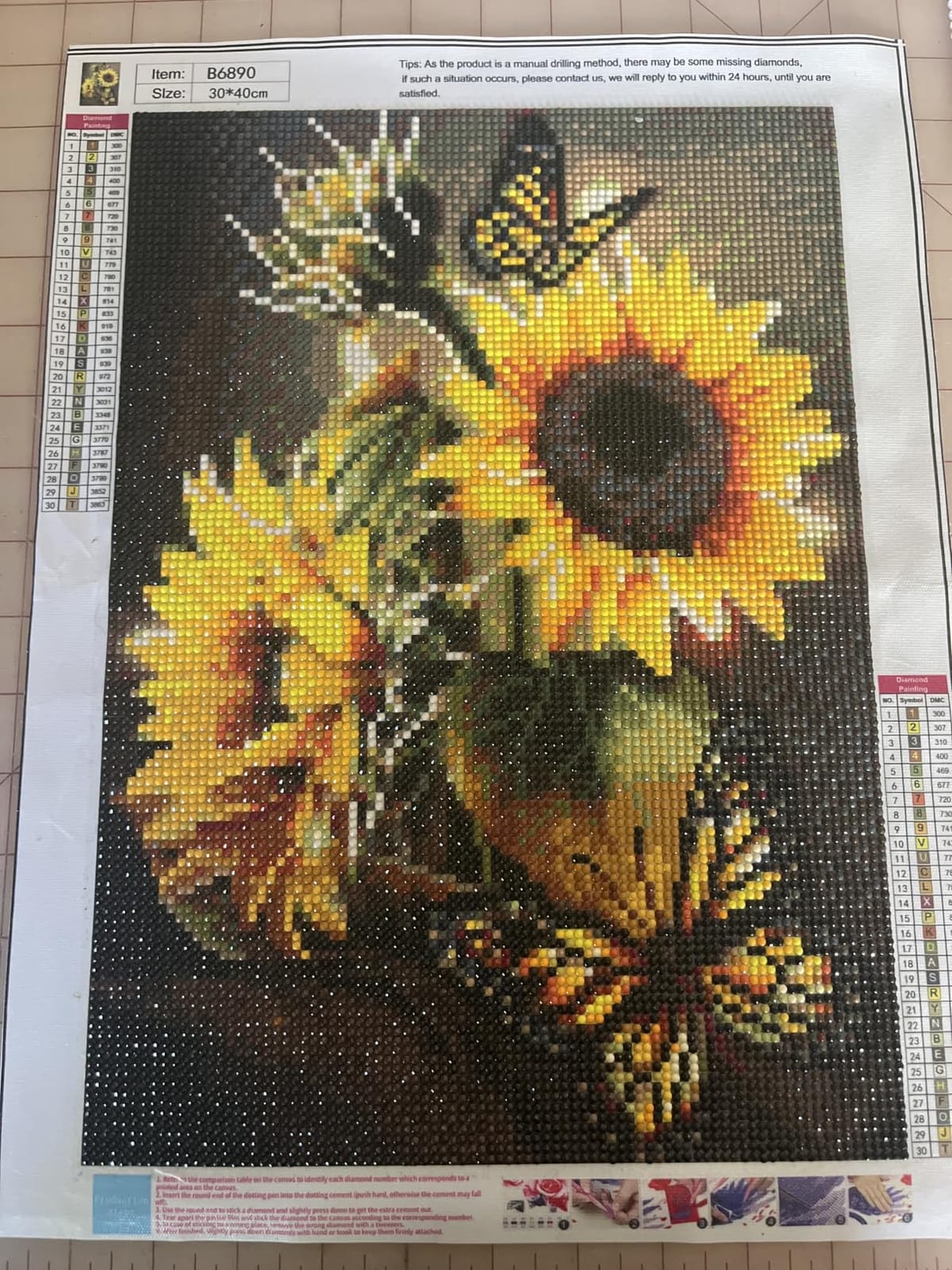 DKHDBD Diamond Painting Kits for Adults, 12x16 Inch DIY Paint by Numbers for Adults Beginner, DIY Full Drill Diamond Dots Paintings Picture Arts Craft for Home Wall Art Decor (Yellow Butterfly) customer photo 2
