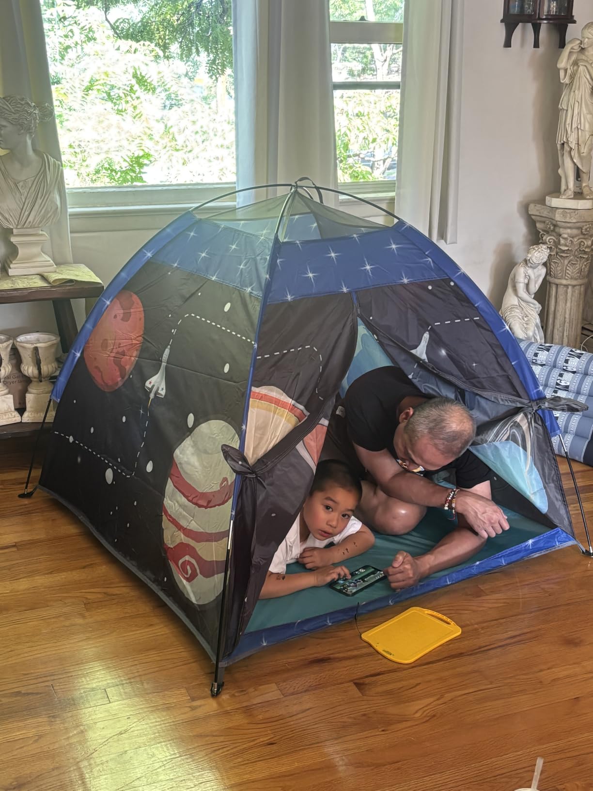 Mnagant Space World Play Tent-Kids Galaxy Dome Playhouse for Boys and Girls Imaginative Play Popup Tent for Kids Indoor/Outdoor Fun, Perfect Kid's Gift- 47