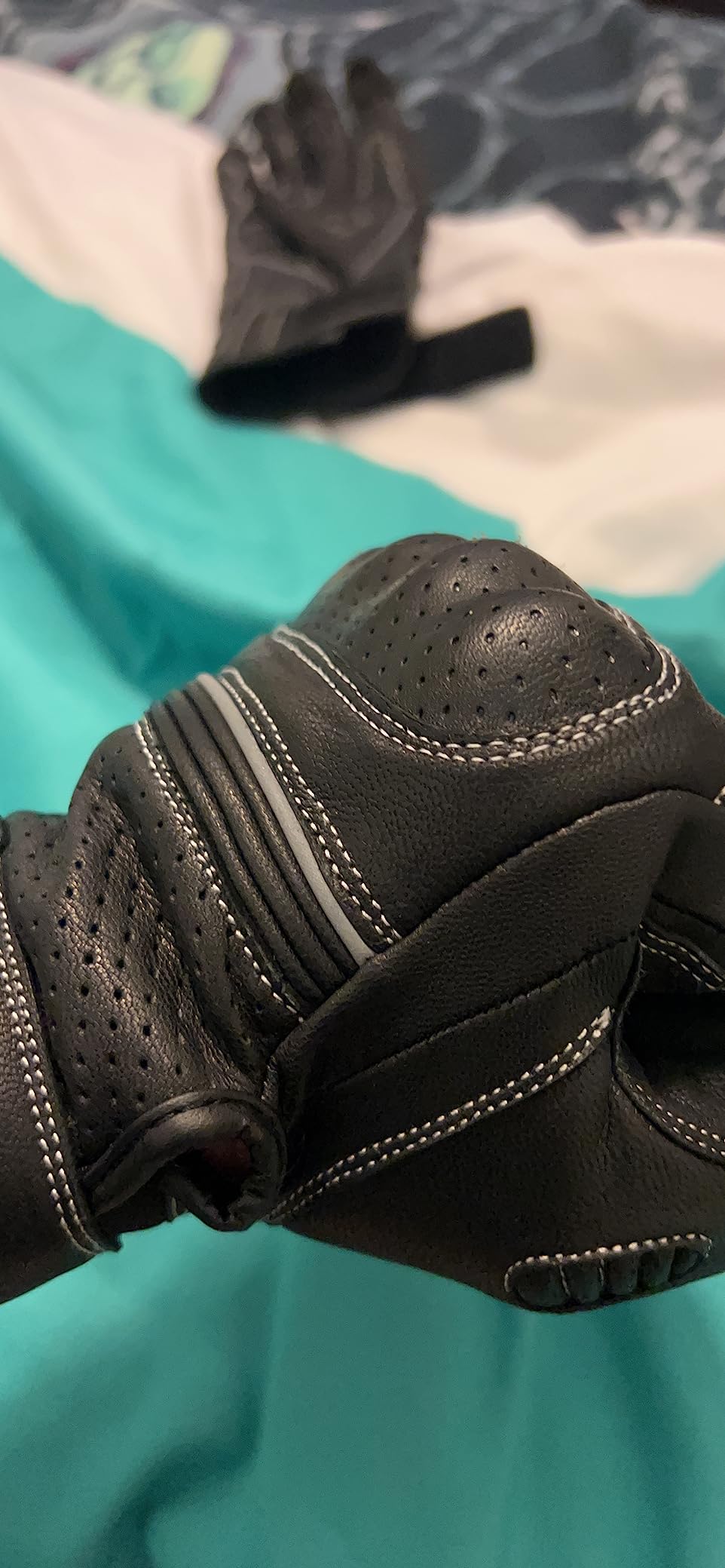 J.A.G. Motorcycle Gloves - Premium Leather Perforated Motorcycle Gloves for Men with Knuckle Protection | Touchscreen Motorbike Riding Gloves customer photo 2