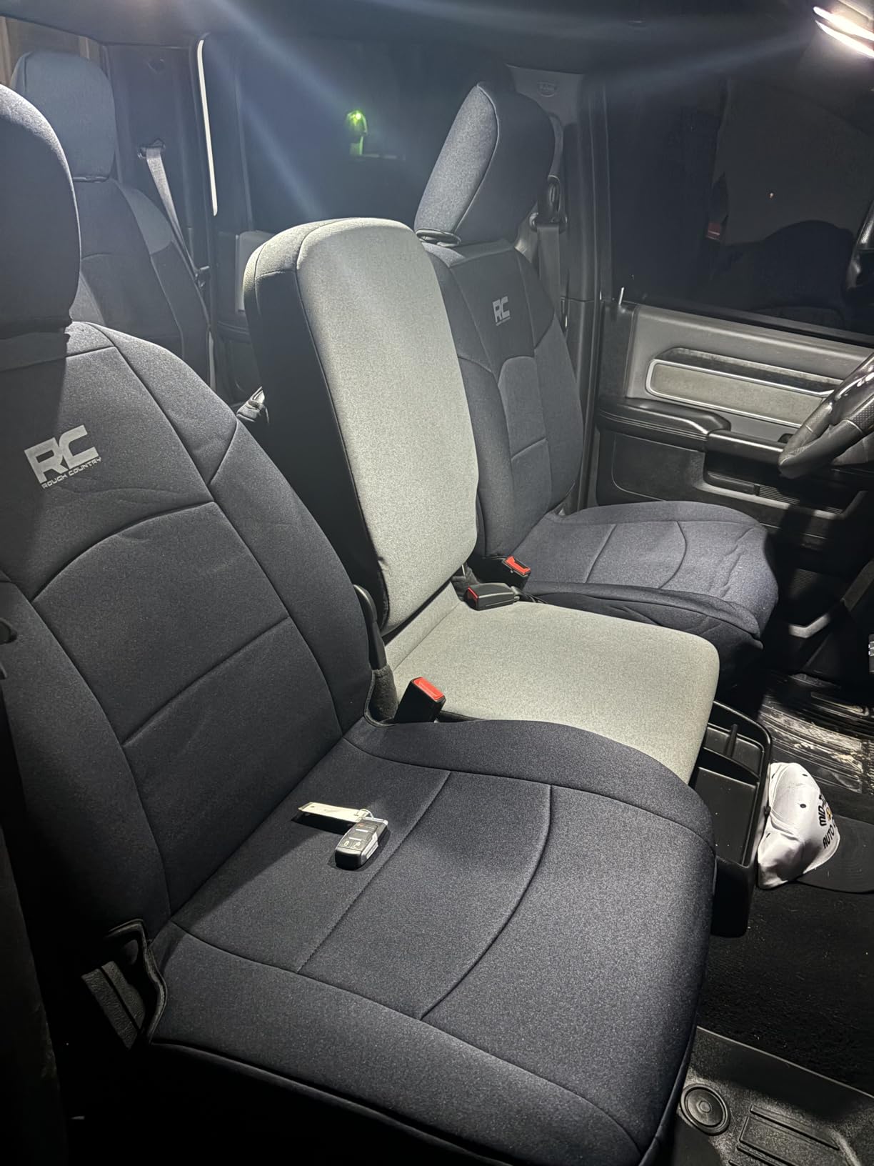 Rough Country Neoprene Seat Covers for Dodge Ram (2019-2024) - UV & Water Resistant, Foam Padded Truck Seat Covers - Full Set, Black, Front & Rear customer photo 2