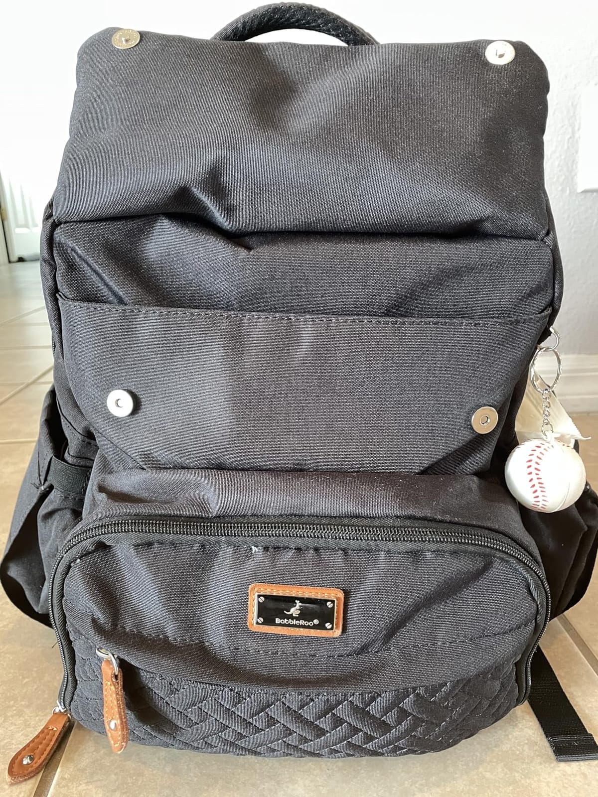 BabbleRoo Diaper Bag Backpack - Travel Large Baby Diaper Bag with Changing pad, Waterproof Baby Bags for Mom & Dad, Unisex Bags with Pacifier Case, Luggage Strap & Stroller Clips– Army Green customer photo 2