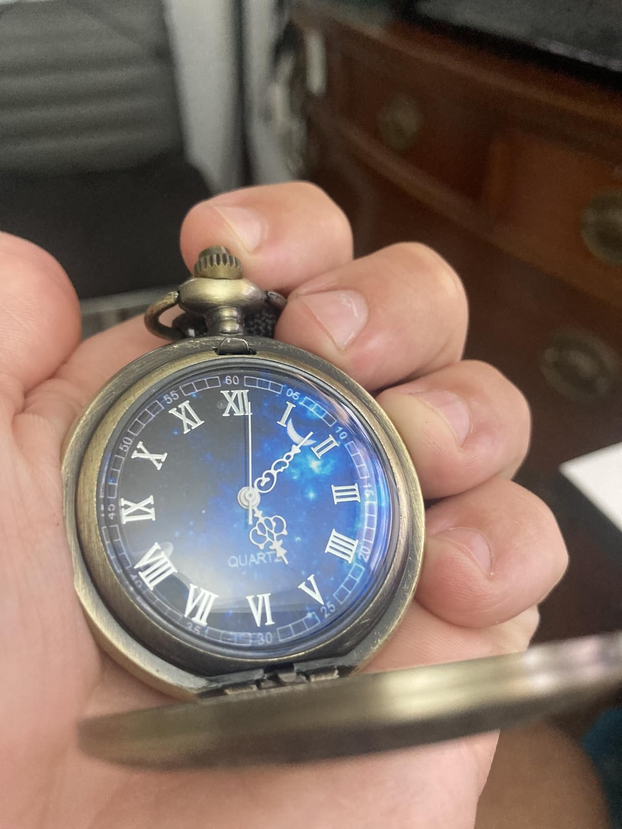 Roman Numerals Scale Quartz Pocket Watches with Chain Christmas Graduation Birthday Gifts Fathers Day customer photo 2