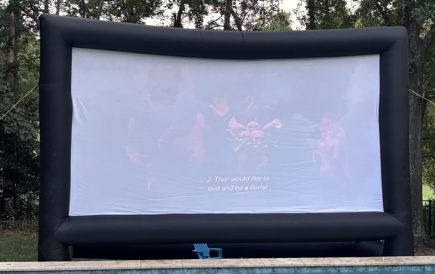 Inflatable Projector Screen, 16FT Blow Up Movie Screen Outdoor Projector, Easy Set Up One-piece Design Front & Rear Projection with Air Blower for Outside Backyard Family Movie Night Pool Party customer photo 2