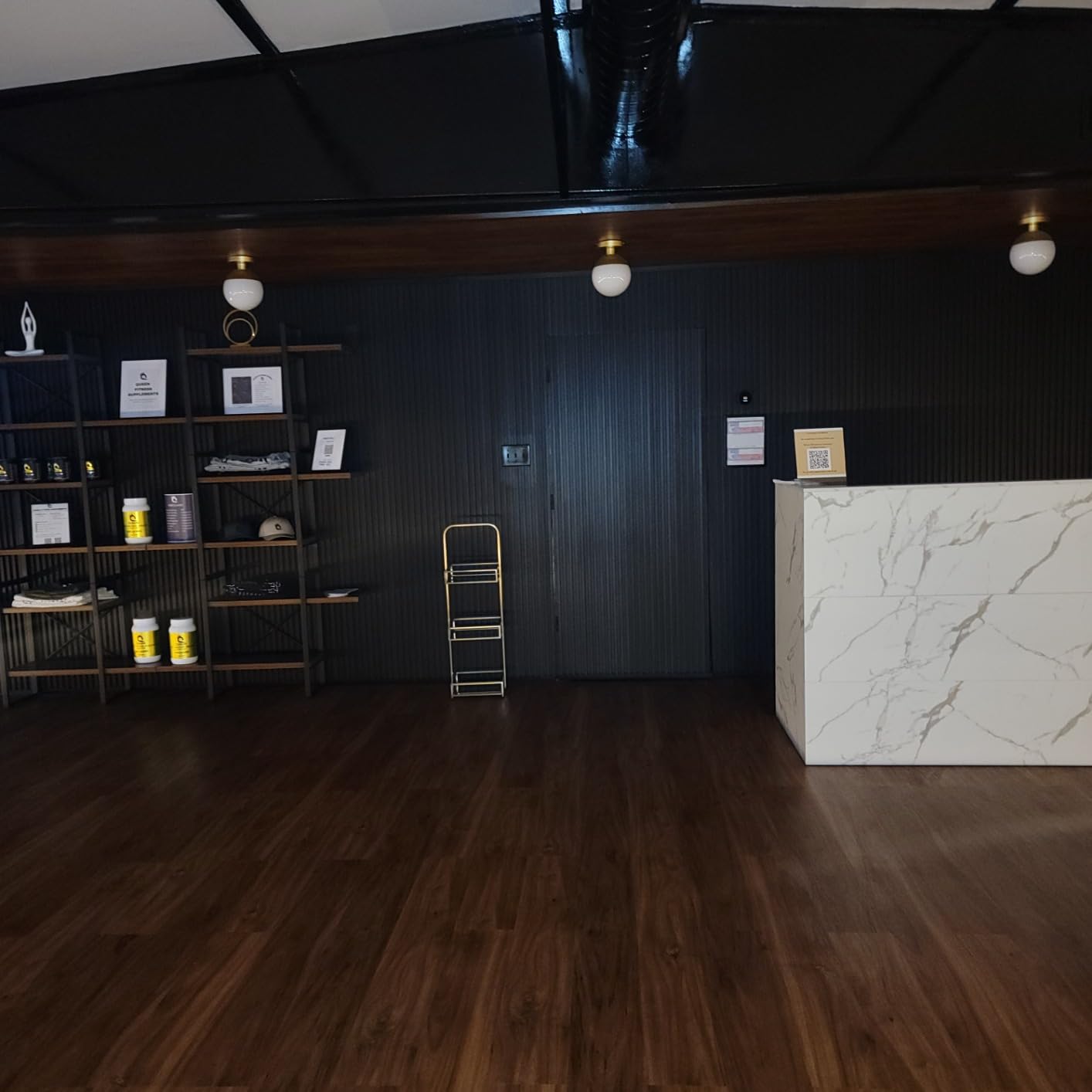 AIEGLE Reception Desk with Counter Drawers & Storage Shelves, L-Shaped Reception Counter Table for Salon Reception Room Checkout Office, White customer photo 1