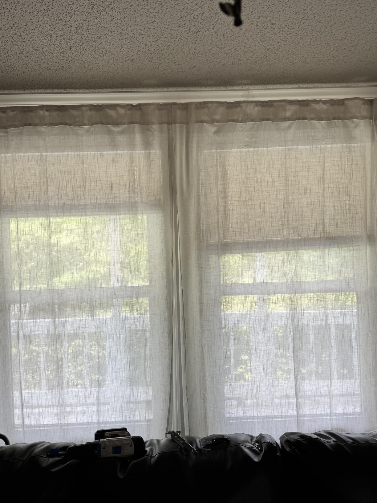 Natural Linen Back Tab Curtains 84 Inch Length for Living Room 2 Panel Pocket Drape Light Filtering Semi Sheer Neutral Country Rustic Farmhouse Boho Curtain Bedroom Muslin Look Ivory Cream Colored customer photo 2