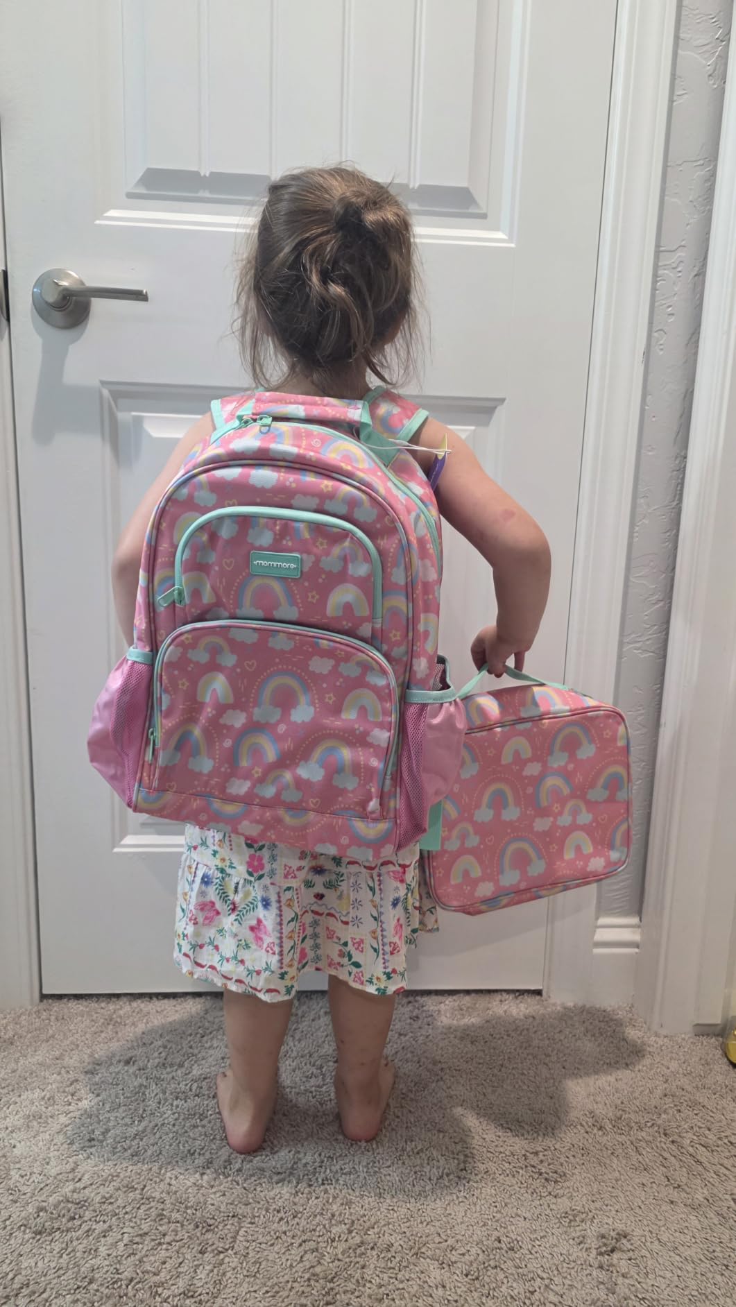 mommore Kids Backpack Set Kindergarten School Bookbag for Boys Girls 4-8 | Preschool Elementary Backpack, 3 PCS with Lunch Box & Pencil Case, 15L Fits Folders, Lightweight Travel Daypack customer photo 2