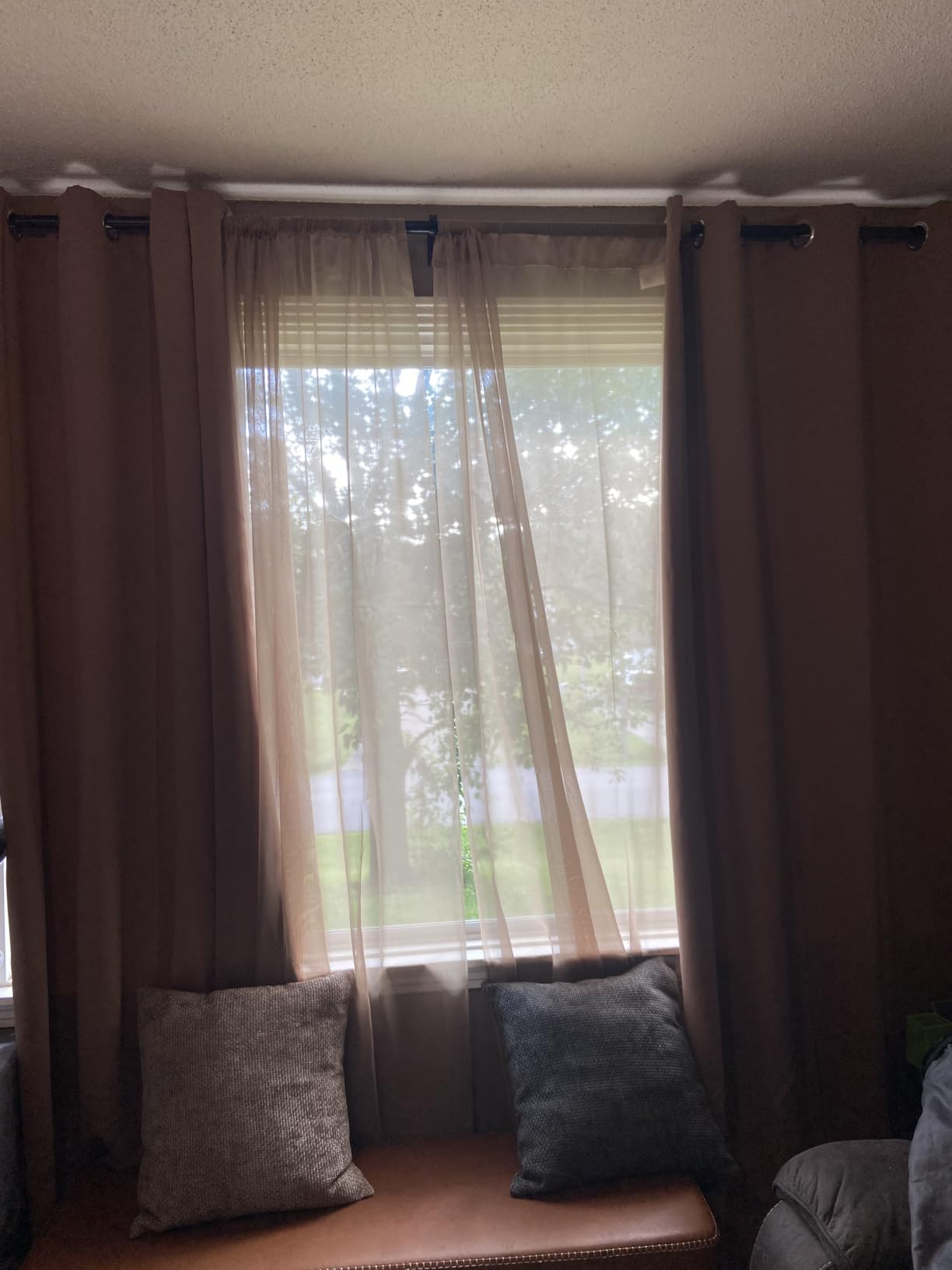 OWENIE White Sheer Curtains 84 inches Long 2 Panels Set, Sheer White Curtains for Living Room/Bedroom, Rod Pocket Voile Sheer Panel Drapes, 2pcs, Each 42
