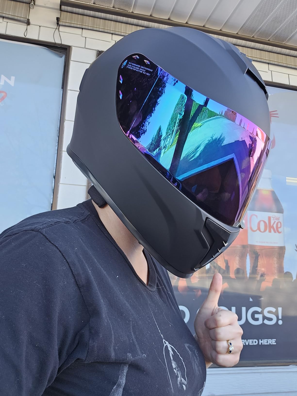 Full Face Motorcycle Helmet DOT Approved Adult Men Women MD-813 | Lightweight ABS/EPS, Tinted Visor, Multi-Vent, Washable Liner, Metal Buckle, Detachable Nose Guard, Street Bike/Motorbike customer photo 1