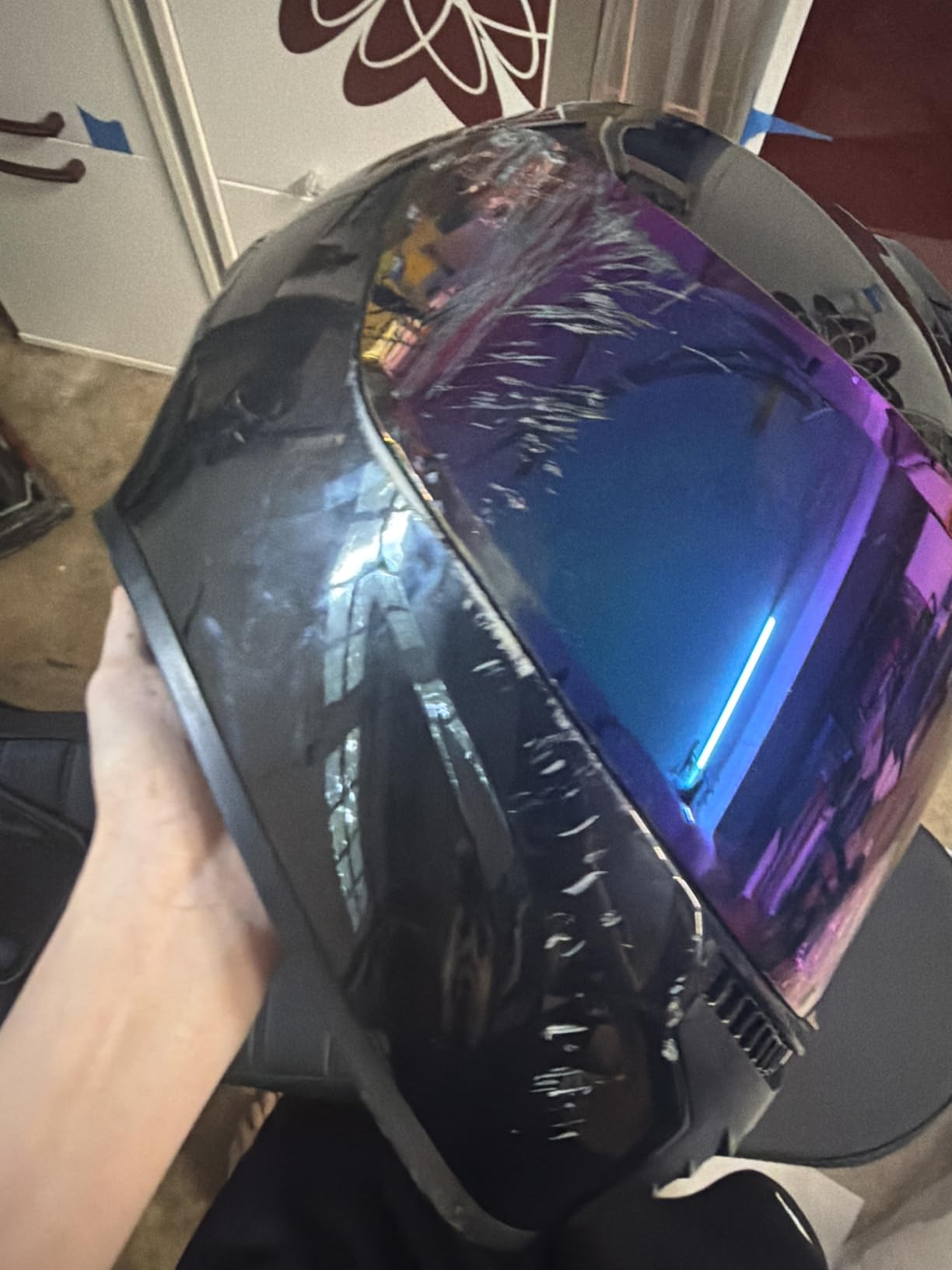 Full Face Motorcycle Helmet DOT Approved Adult Men Women MD-813 | Lightweight ABS/EPS, Tinted Visor, Multi-Vent, Washable Liner, Metal Buckle, Detachable Nose Guard, Street Bike/Motorbike customer photo 2