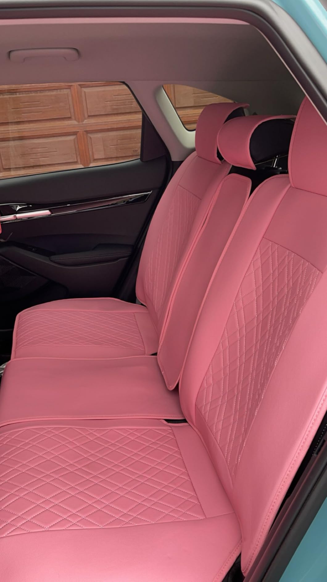 Car Seat Covers Full Set, Universal White PU Leather Auto Seat Protectors | Luxurious Heavy Duty Waterproof Automotive Vehicle Cover for Cars SUV Pick-up Truck, Non-Slip Seat Women's Car Accessories customer photo 1