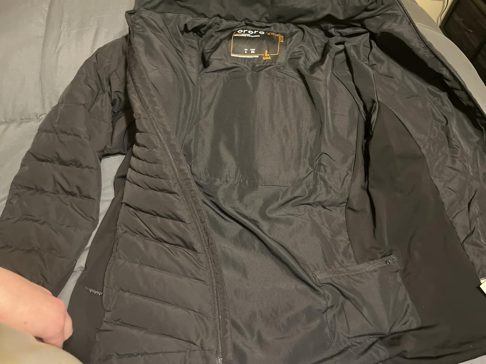ORORO Women's 800-Fill Heated Down Jacket with Detachable Hood and Battery | 800-fill RDS down, wind and water resistant, up to 10 hours of warmth, YKK zippers, Elastic Waist customer photo 2