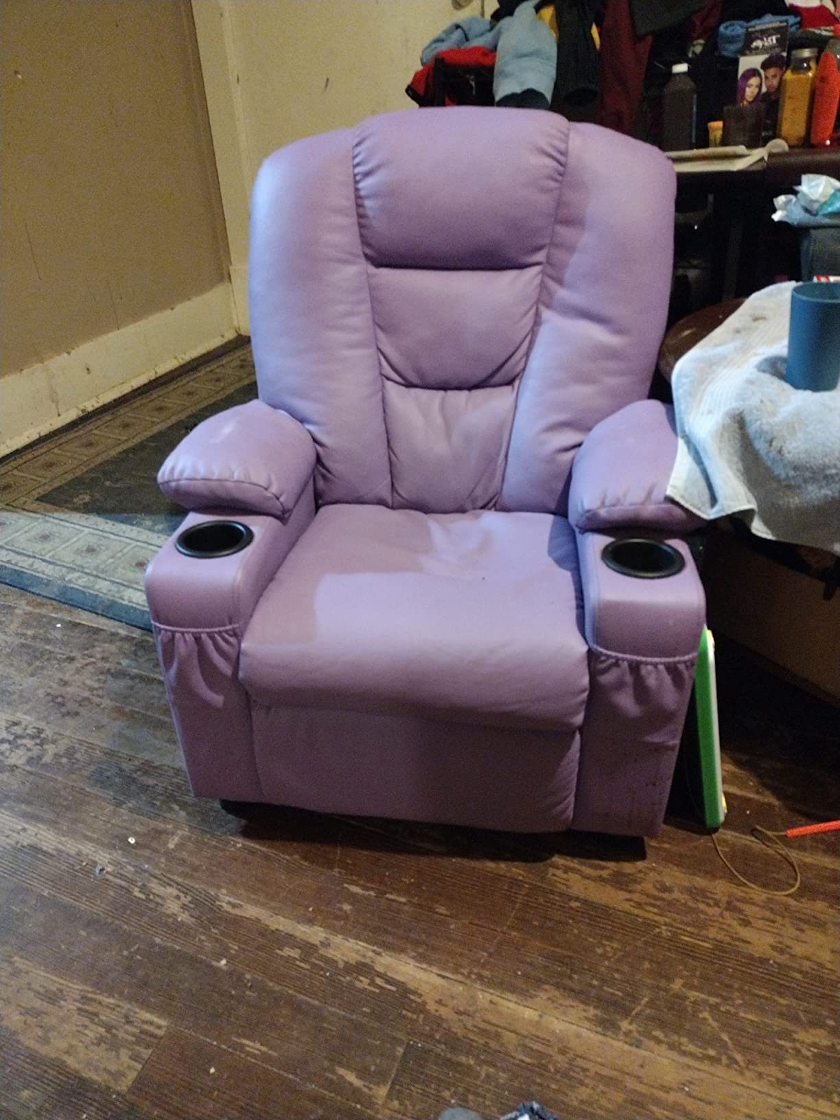 MCombo Big Kids Recliner for Ages 3+, Toddlers Recliner Sofa 7322 (Beige) | Child Reclining Chair, Cup Holders, Anti Slip Feet, Side Pockets, FSC Certified customer photo 1