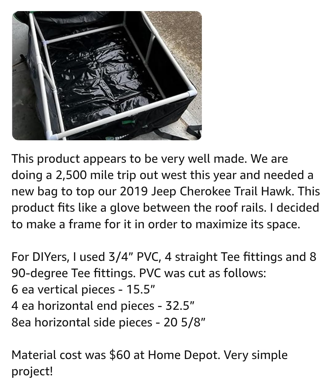 Rhino USA Rooftop Cargo Carrier for Car Storage (17.7 Cubic Feet) Heavy Duty Waterproof Roof Top Bag with Industrial Grade Zippers - Used for All Vehicle with/Without Rack Carriers - Lock Included customer photo 1
