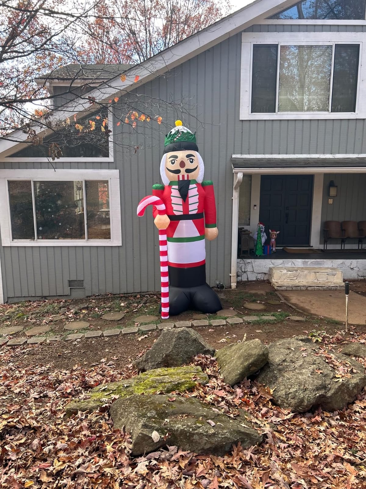 12 Ft by 5.9 Ft Christmas Inflatables Nutcracker Outdoor Decorations, Giant Christmas Blow up Hold Candy Cane Built in LED Lights, Xmas Inflatable Decor Holiday Party Yard Garden Lawn customer photo 2