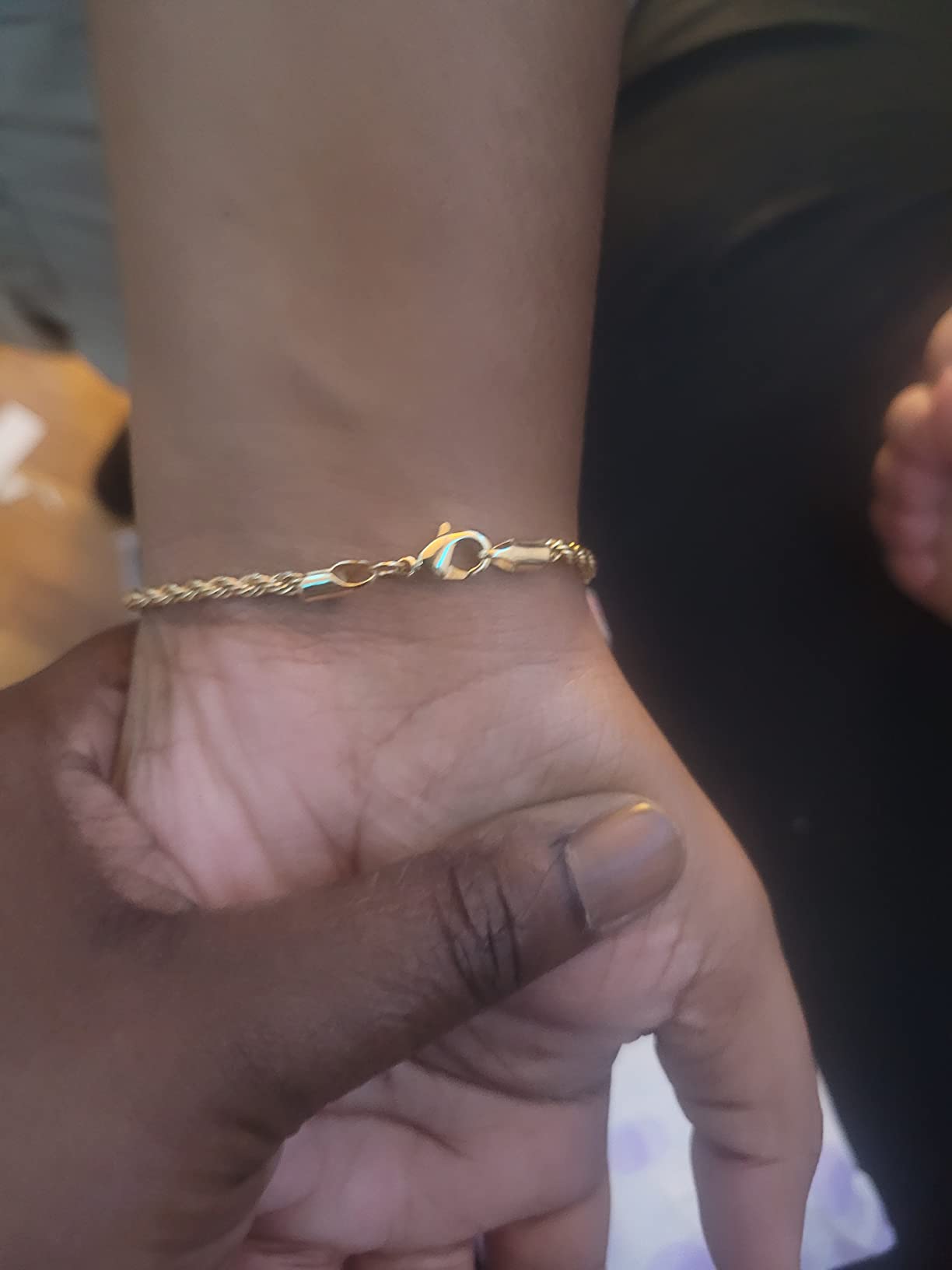 18K Gold Plated Rope Chain Bracelet - Made In Brazil customer photo 2