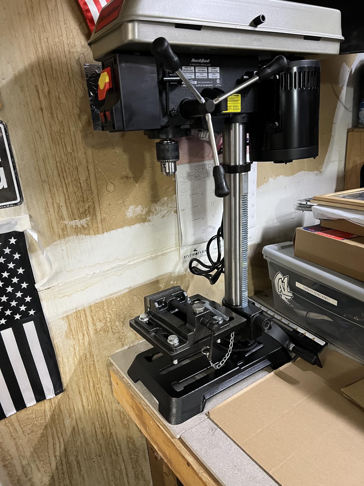 BUCKTOOL 10-Inch Drill Press 6.2 Amp 3/4 HP Bench Drill Press | 5-Speed, Benchtop Drilling Machine with LED Work Light, Tilting Table and Cast Iron Base customer photo 1
