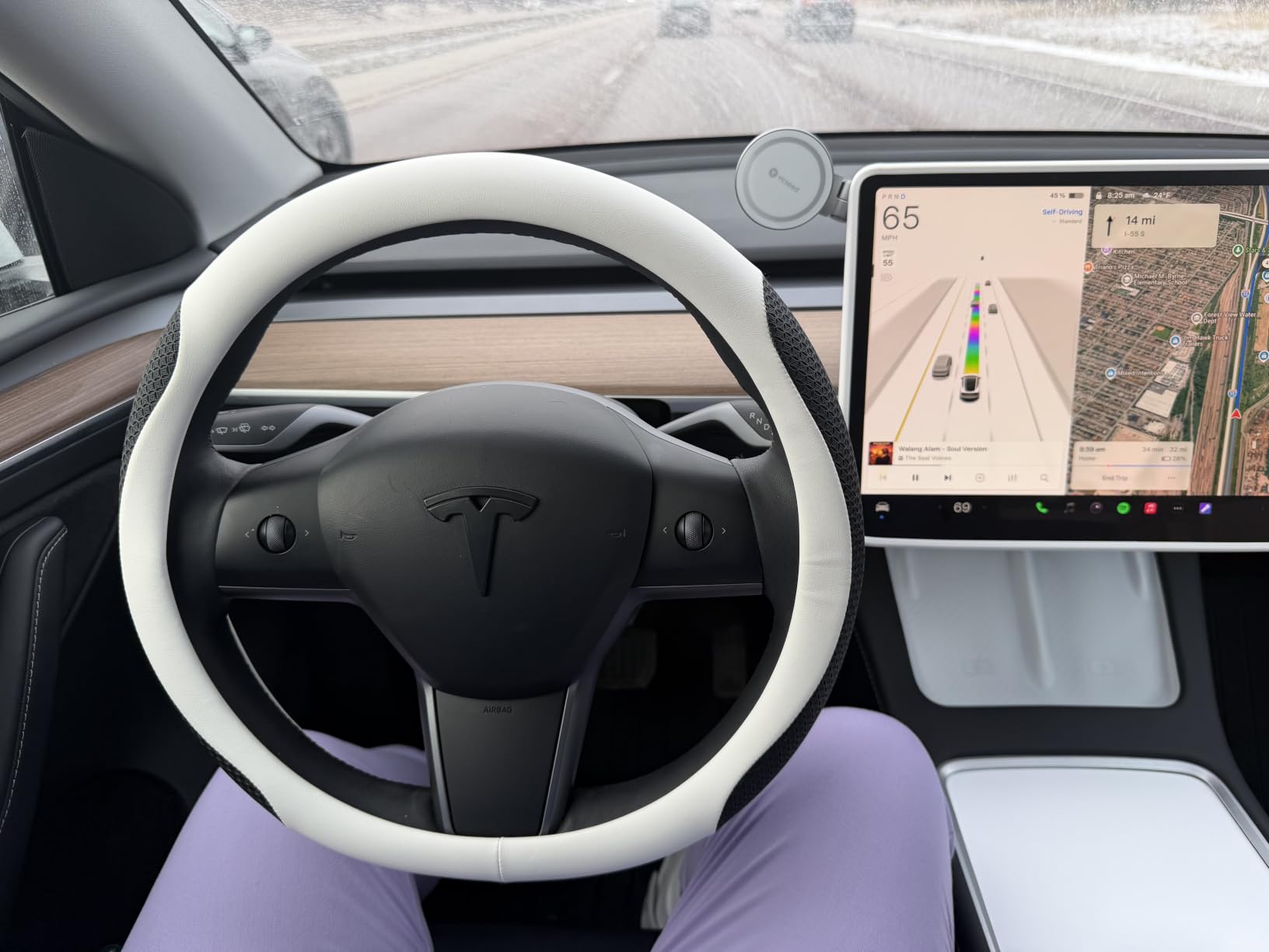 VICSEED Tesla Phone Mount【Strongest Magnet Power】Foldable Hidden Tesla Phone Holder Fit for All Phone, Tesla Model 3 Model Y for MagSafe Car Mount, Tesla Model 3 Accessories, Tesla Model Y Accessories customer photo 1