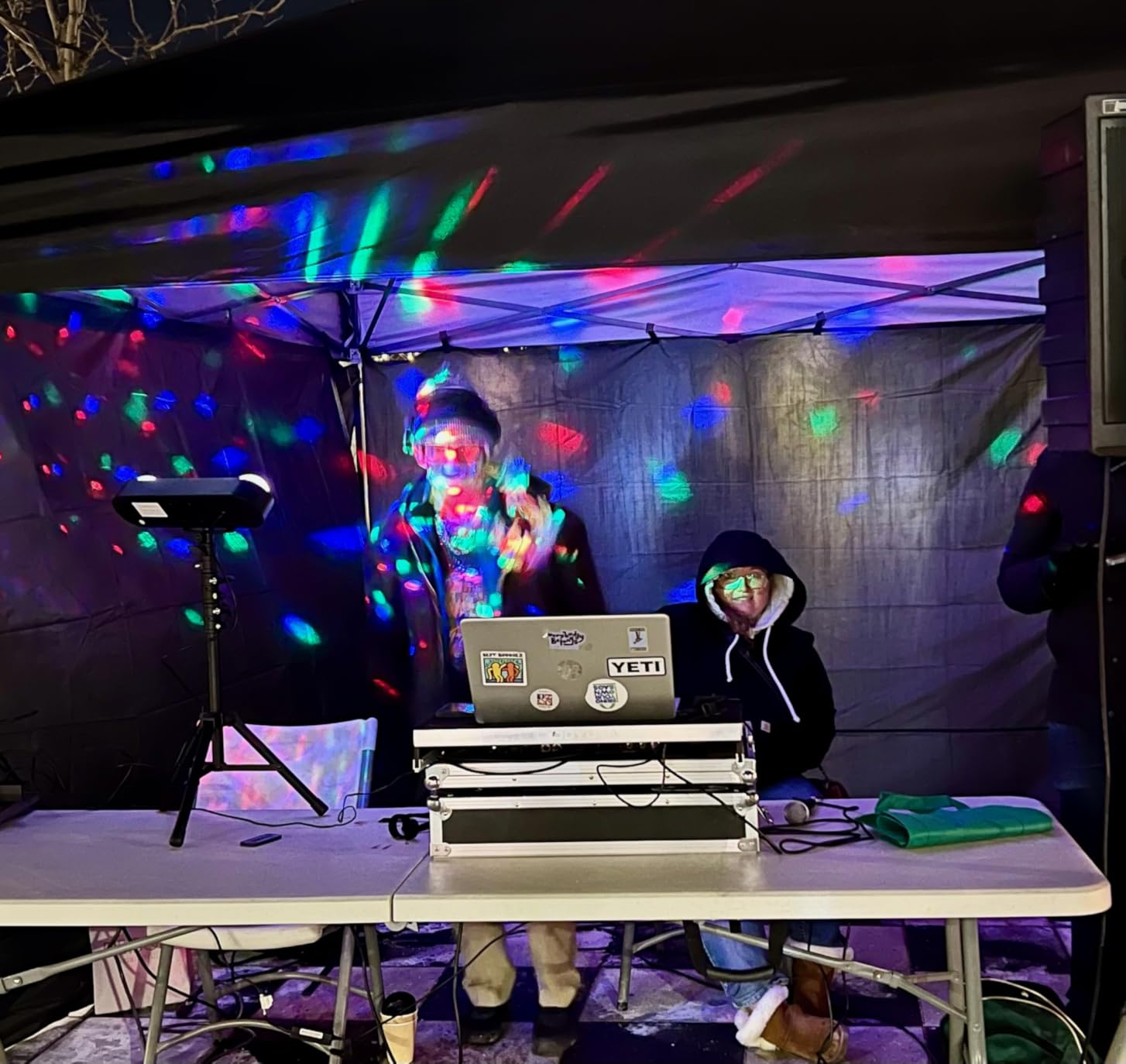 Telbum DJ Lights with Stand, 5 in 1 Party Bar Light Set with Rotating Ball, Strobe, UV, Colorful LED Par Light and Pattern, Sound Activated DJ Lighting System for Disco Stage Gig Band Wedding customer photo 2