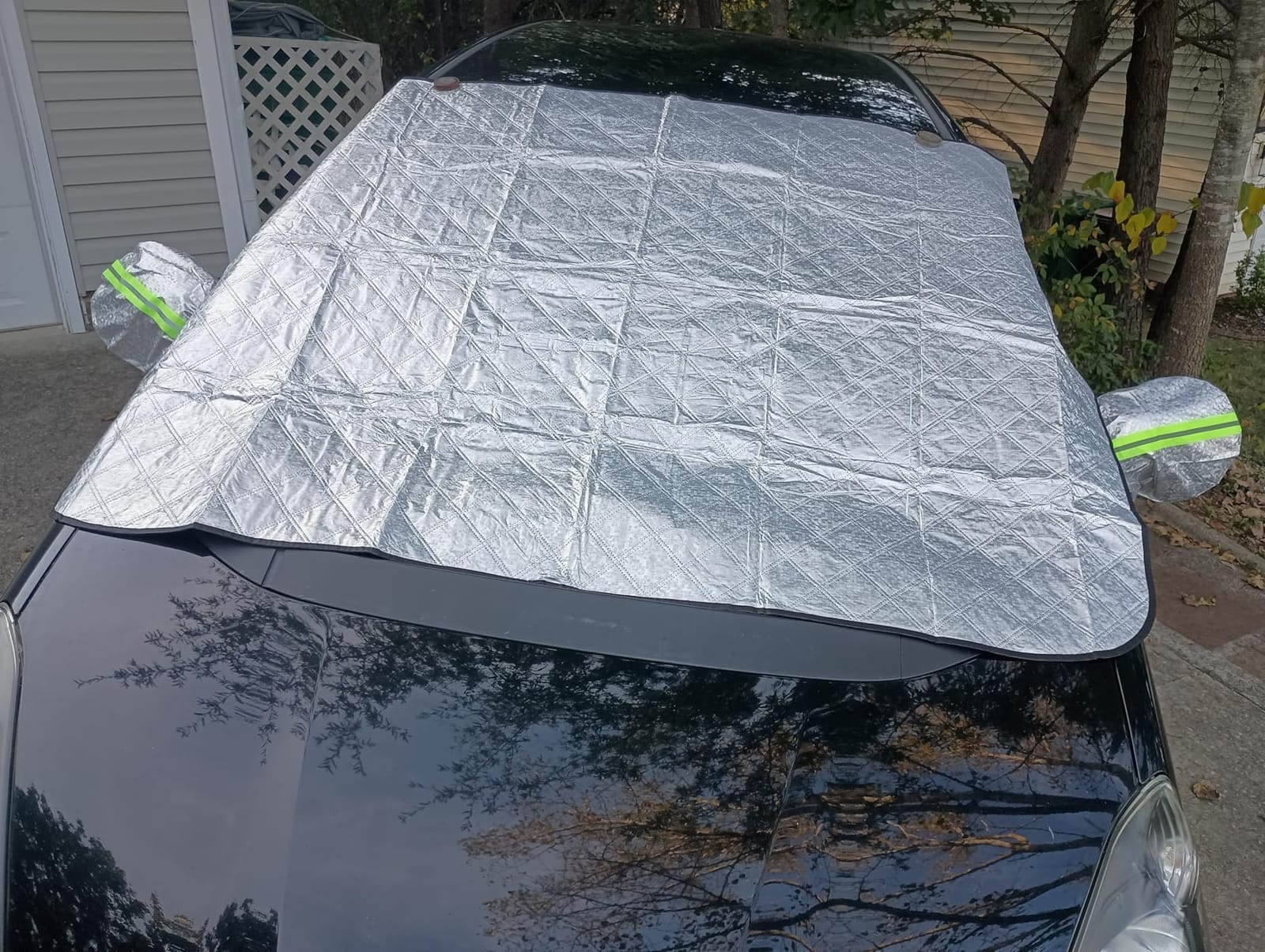 LoyaForba All-Weather Magnetic Windshield Snow Cover, Silver | all-weather protection, shields from snow and ice, covers the front glass and wipers, for cars SUVs and vans customer photo 1