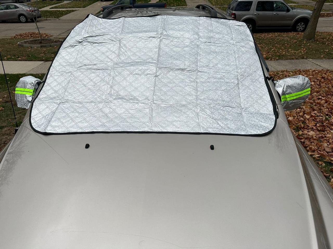 LoyaForba All-Weather Magnetic Windshield Snow Cover, Silver | all-weather protection, shields from snow and ice, covers the front glass and wipers, for cars SUVs and vans customer photo 2