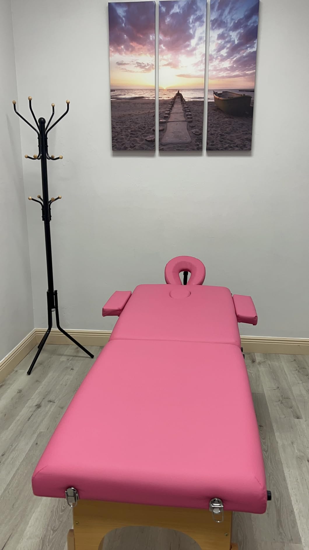 Portable Massage Table, Lightweight Wood Frame with Carry Handle, Black | Includes Oil Pocket, Face Cradle, Height Adjustable & Compact for Tattoo, Facial Care, Spa Treatments & Lash Extension customer photo 1