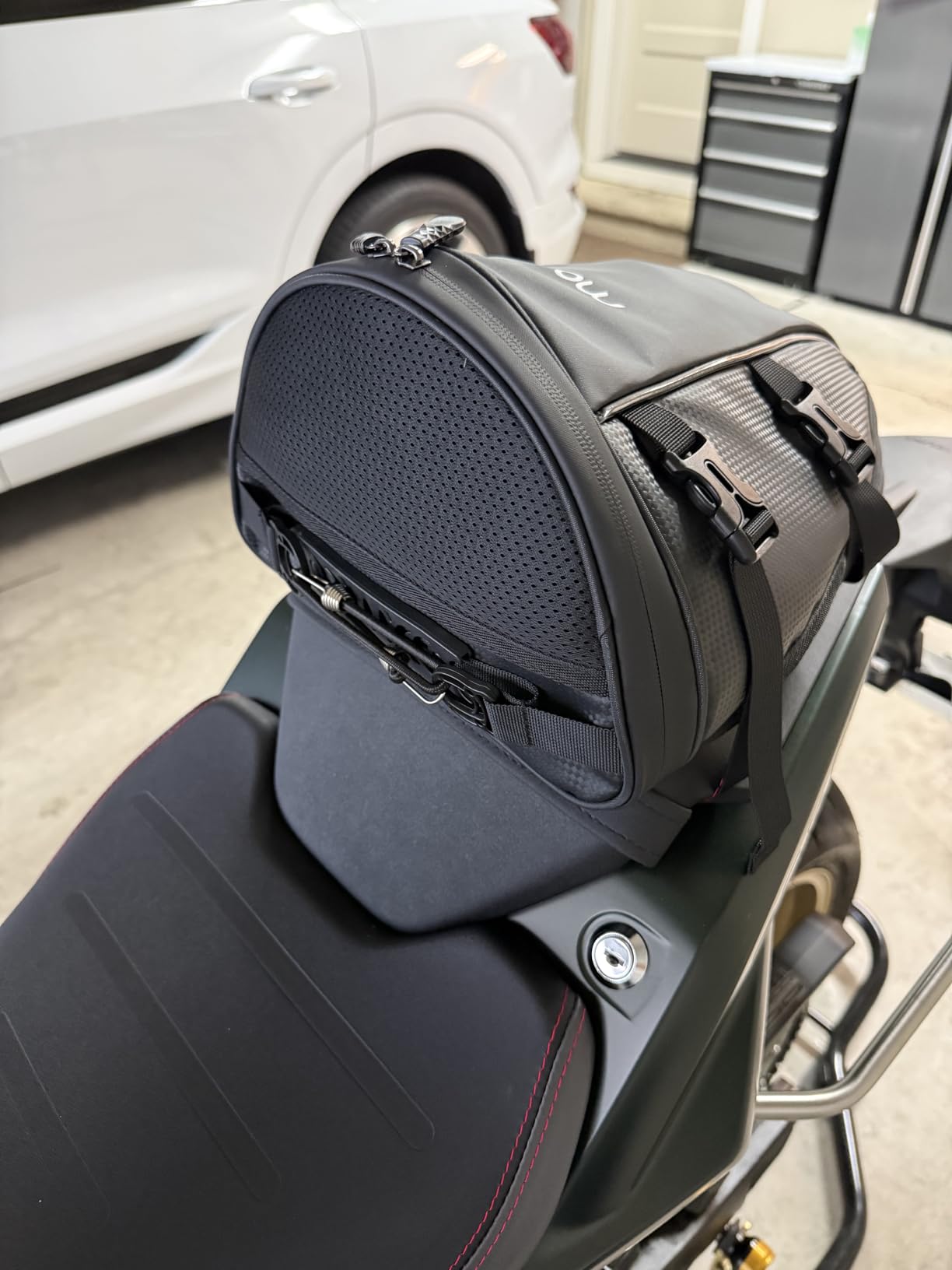 MOSISO Motorcycle Tail Bag Waterproof Polyester Storage Saddle Bag, Black | Multifunctional 10L Outdoor Sports Motorbike Rear Seat Light Tank Handbag Tool Carry Pouch with Shoulder Strap customer photo 1