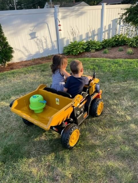 ANPABO Ride on Dump Truck w/Remote Control, 2 Seater, Electric Dump Bed | Extra shovel, bluetooth & music, all-terrain tires, battery powered ride on toys for girls boys customer photo 1