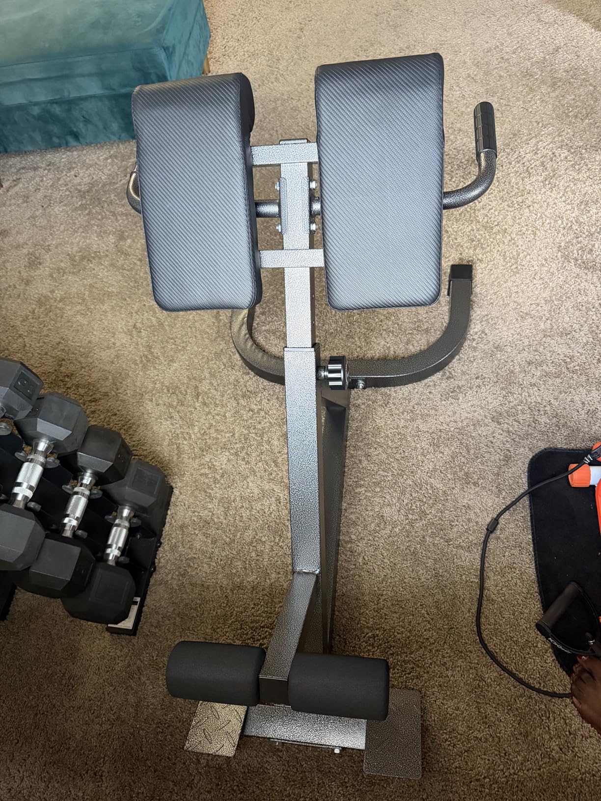 Roman Chair Back Extender - Angle & Height Dual Adjustable Hyperextension Bench for Home Gym - Adjustable Back Exercise Machine Fitness Equipment customer photo 2
