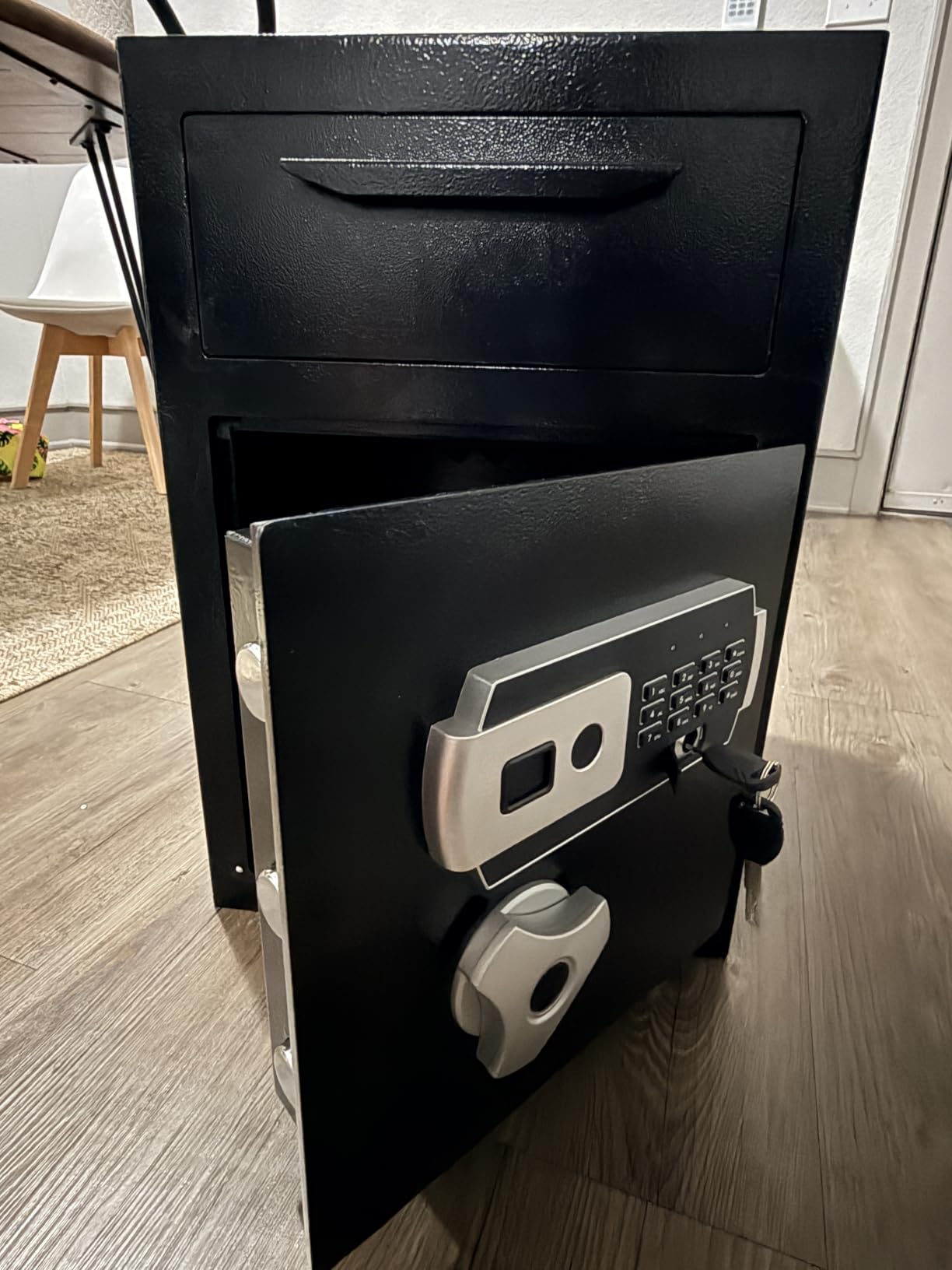 2.8 Cub Depository Drop Safe & Fireproof bag, Front Drop Slot Lock Box with Digital Combination Anti-Fishing, Silent Deposit Safe Box customer photo 1