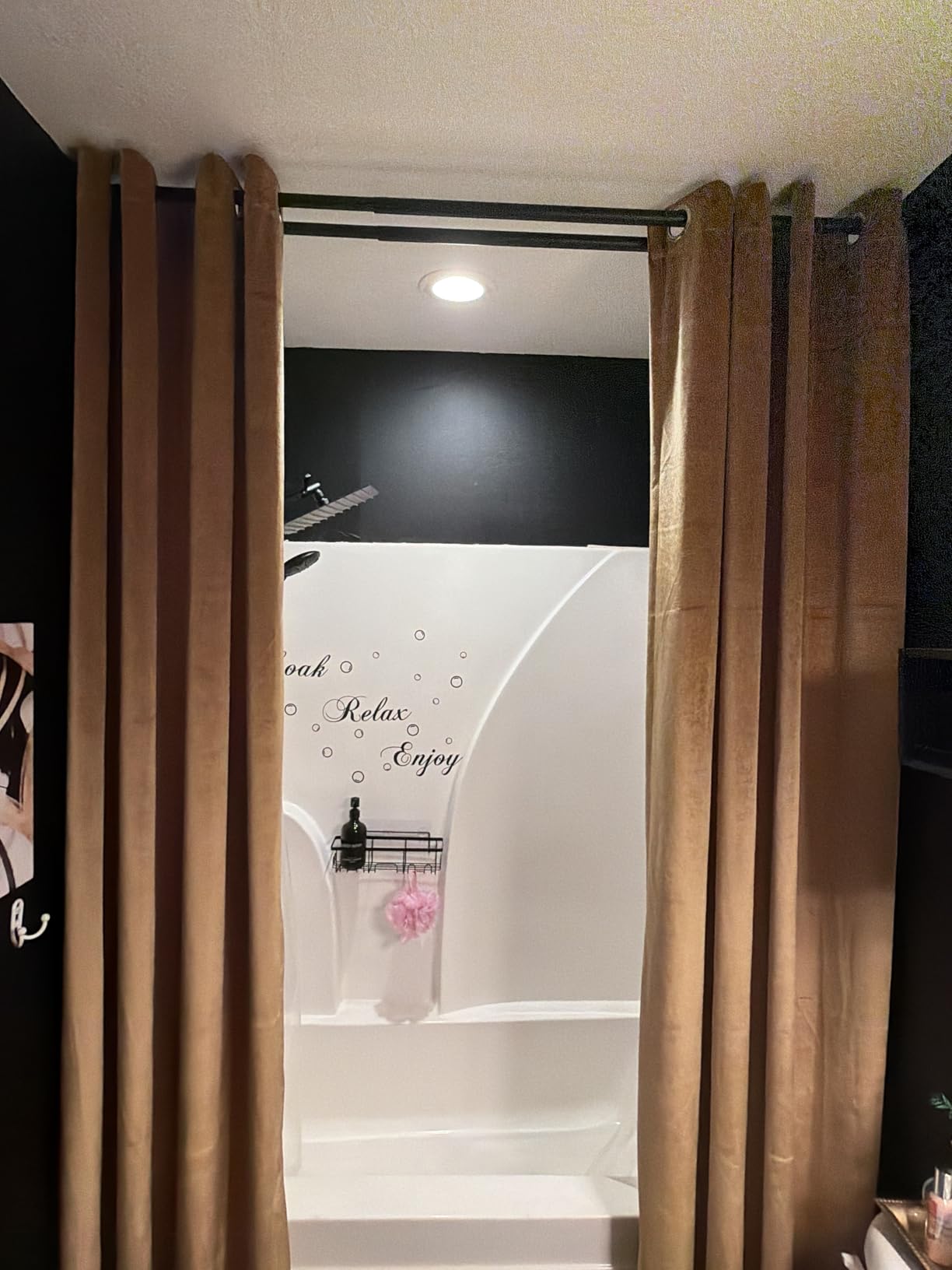 BULBUL Champagne Velvet Curtains 96 inches: Beige Luxury Elegant Living Room Curtain - Modern Thermal Insulated Soundproof Privacy Room Darkening Floor to Ceiling Soft Drapes for Bedroom Set of 2 customer photo 1