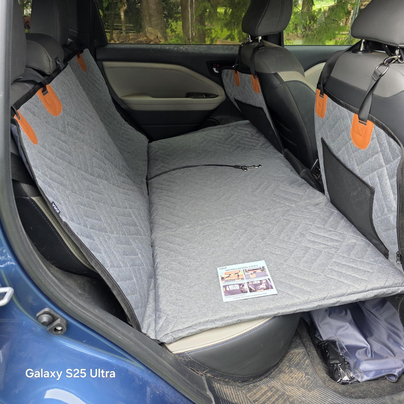 YJGF Hard Bottom Dog Car Seat Cover for Back Seat,Seat Extender for Dogs | Strong Support, More Rest Space, Waterproof, Scratch Resistant, Car Seat Protector, Dog Hammock for Car/SUV/Small Truck customer photo 1