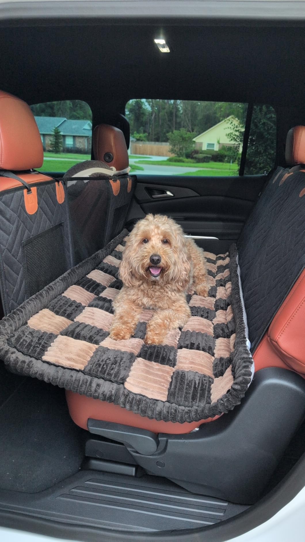 YJGF Hard Bottom Dog Car Seat Cover for Back Seat,Seat Extender for Dogs | Strong Support, More Rest Space, Waterproof, Scratch Resistant, Car Seat Protector, Dog Hammock for Car/SUV/Small Truck customer photo 2